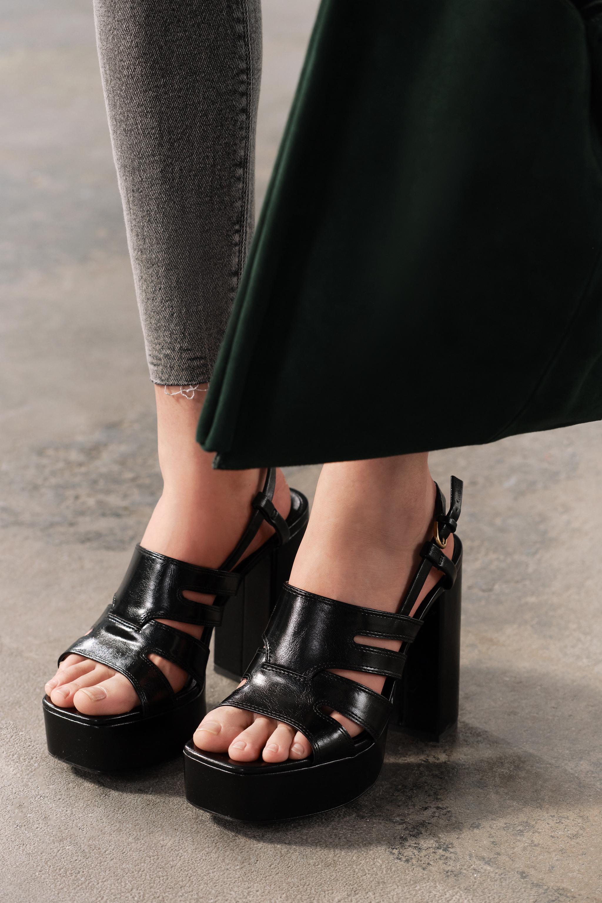 Женские Босоножки на каблуке ZARA CHUNKY PLATFORM ZARA