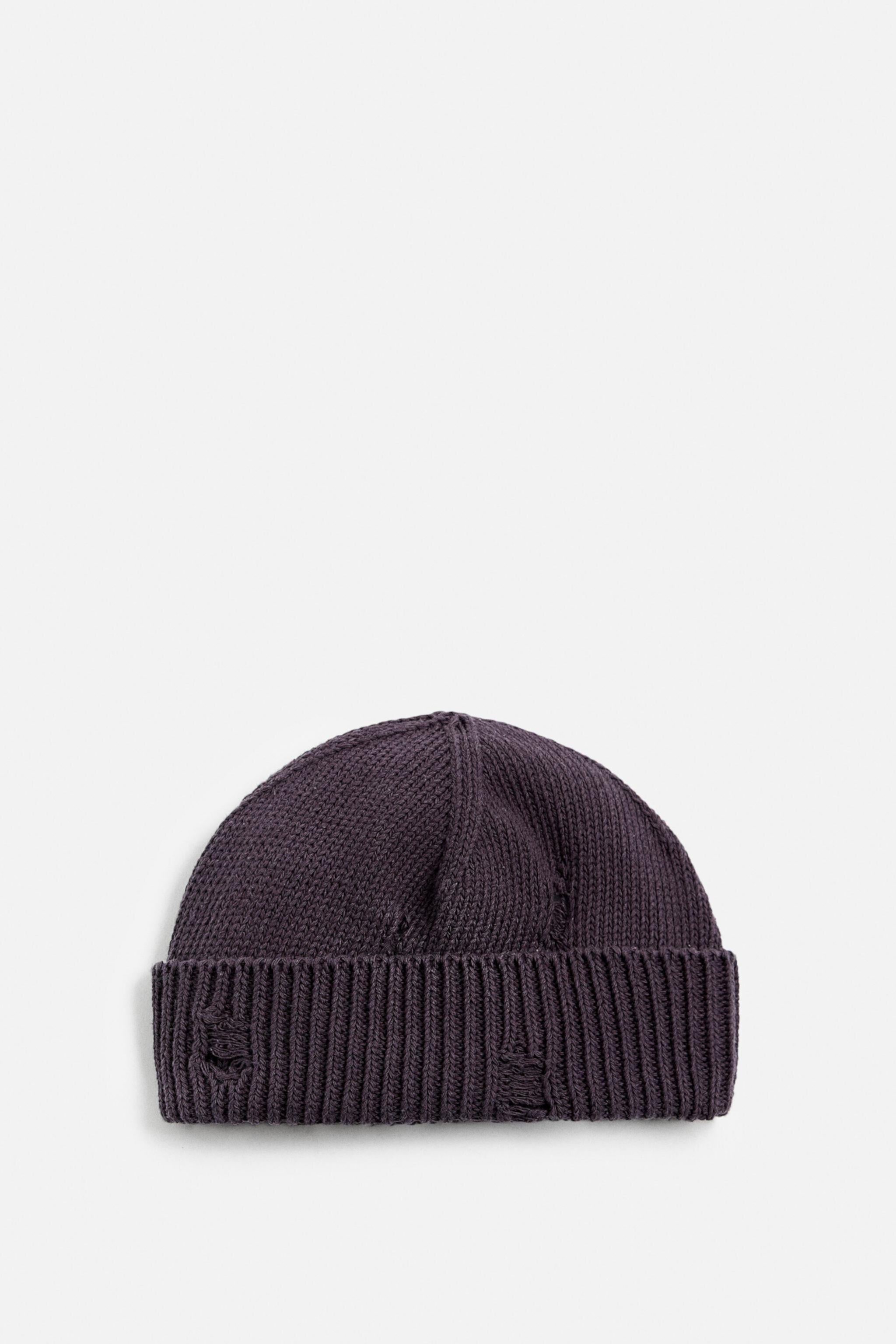 Шапка бини ZARA RIPPED EFFECT KNIT HAT ZARA