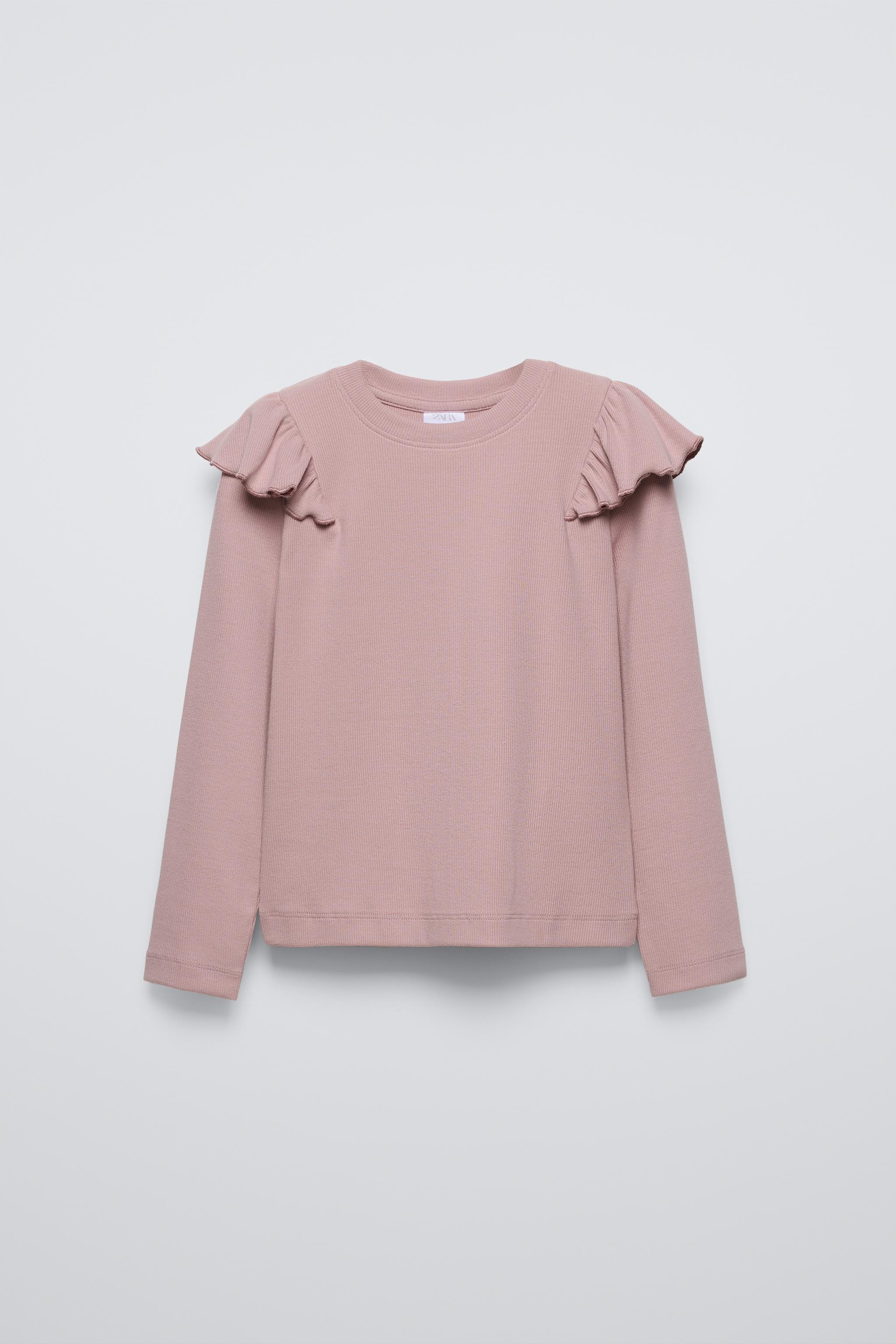  Блузка Zara Ruffled Ribbed T-Shirt ZARA