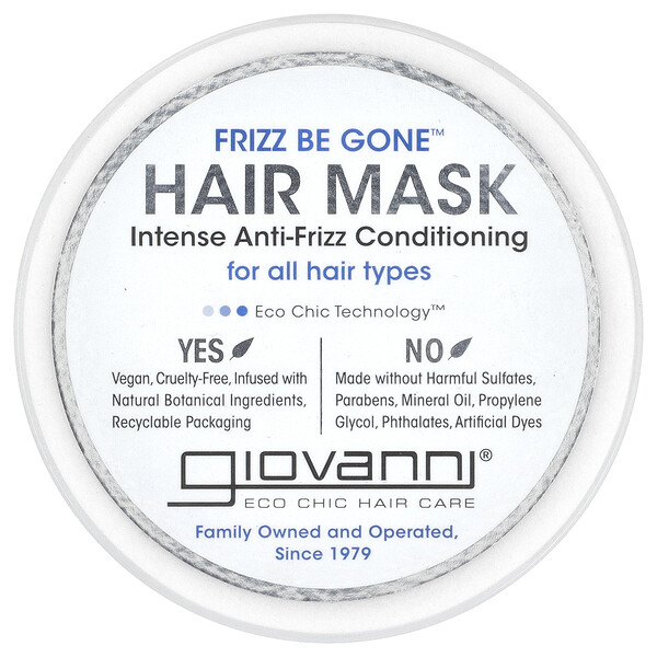 Frizz Be Gone™, Hair Mask, Intense Anti-Frizz Conditioning, 10 fl oz (295 ml) Giovanni