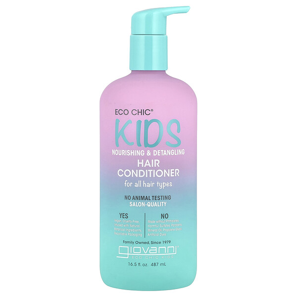 Eco Chic® Kids, Nourishing & Detangling Hair Conditioner, For All Hair Types, 16.5 fl oz (487 ml) Giovanni