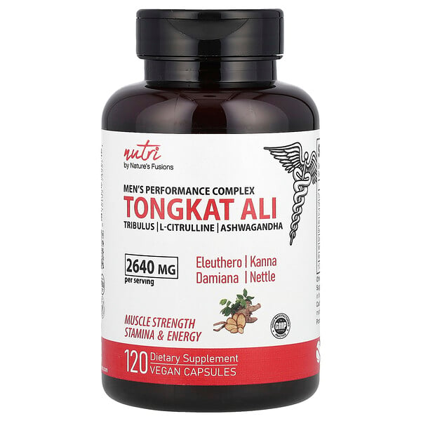 Nutri, Tongkat Ali, Men's Performance Complex, 2,640 mg, 120 Vegan Capsules (Веганские капсулы) (660 mg per Capsule) Nature's Fusions