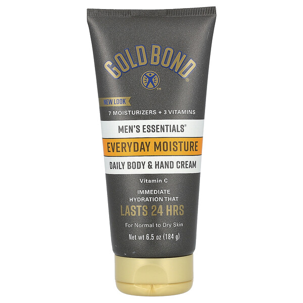 Men's Essentials, Daily Body & Hand Cream, Normal To Dry Skin, 6.5 oz (184 g) Gold Bond