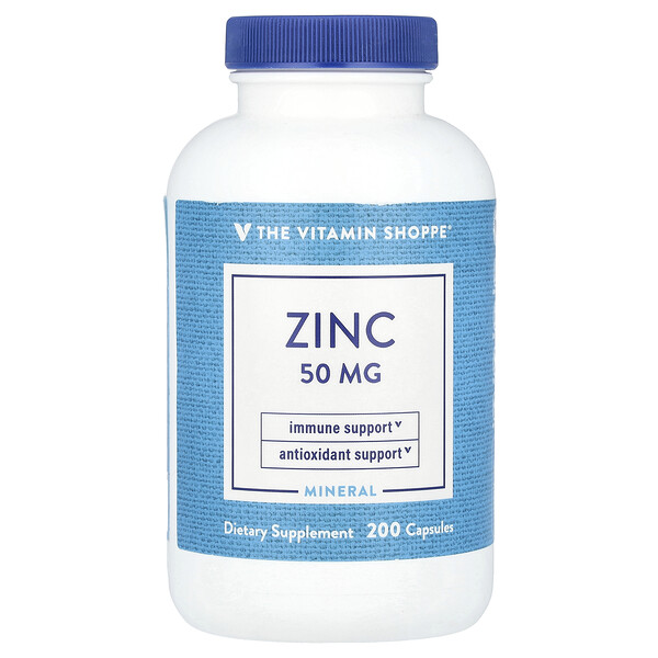 Zinc, 50 mg, 200 Capsules (Капсулы) The Vitamin Shoppe