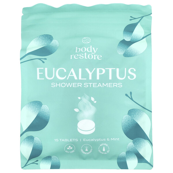 Shower Steamers, Eucalyptus & Mint, 15 Tablets, 13.2 oz Body Restore