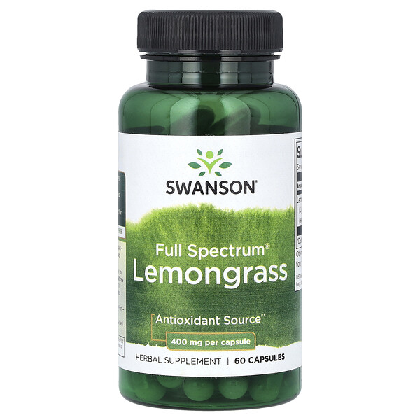 Full Spectrum Lemongrass, 400 mg, 60 Capsules (Капсулы) Swanson