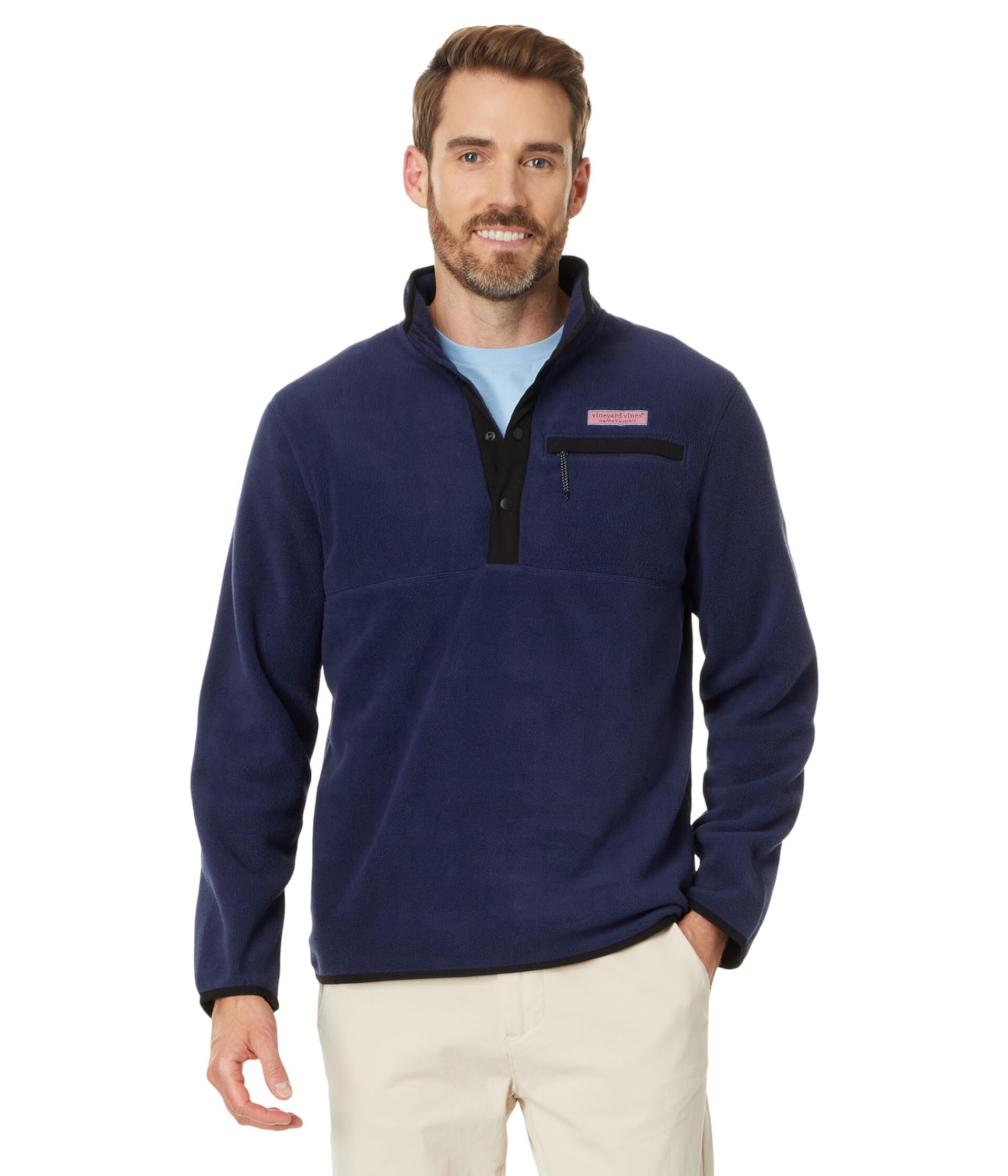 Мужской Пуловер Vineyard Vines Harbor Fleece Quarter-Snap Vineyard Vines