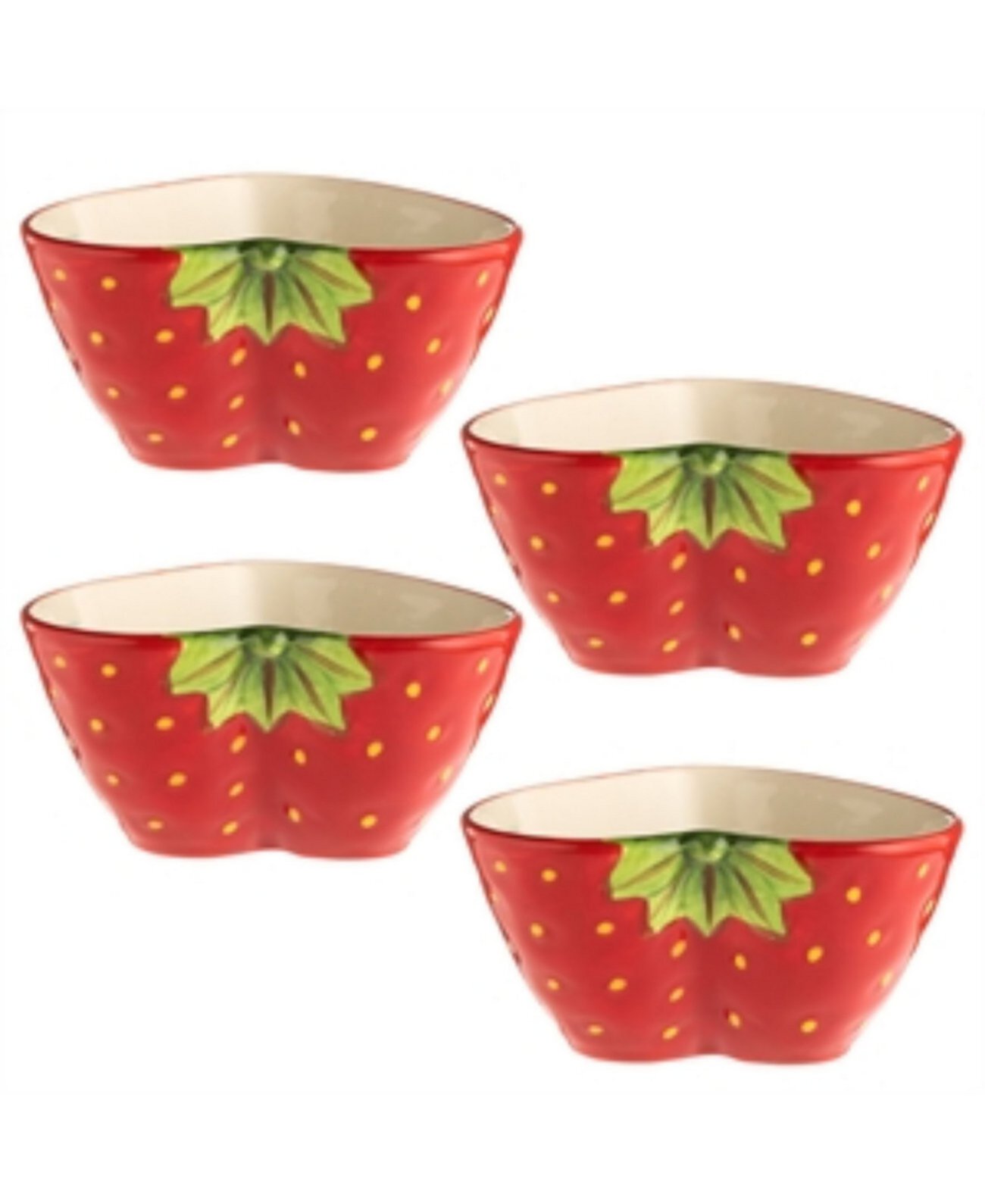 World Foods Set of 4 Strawberry Bowls Typhoon