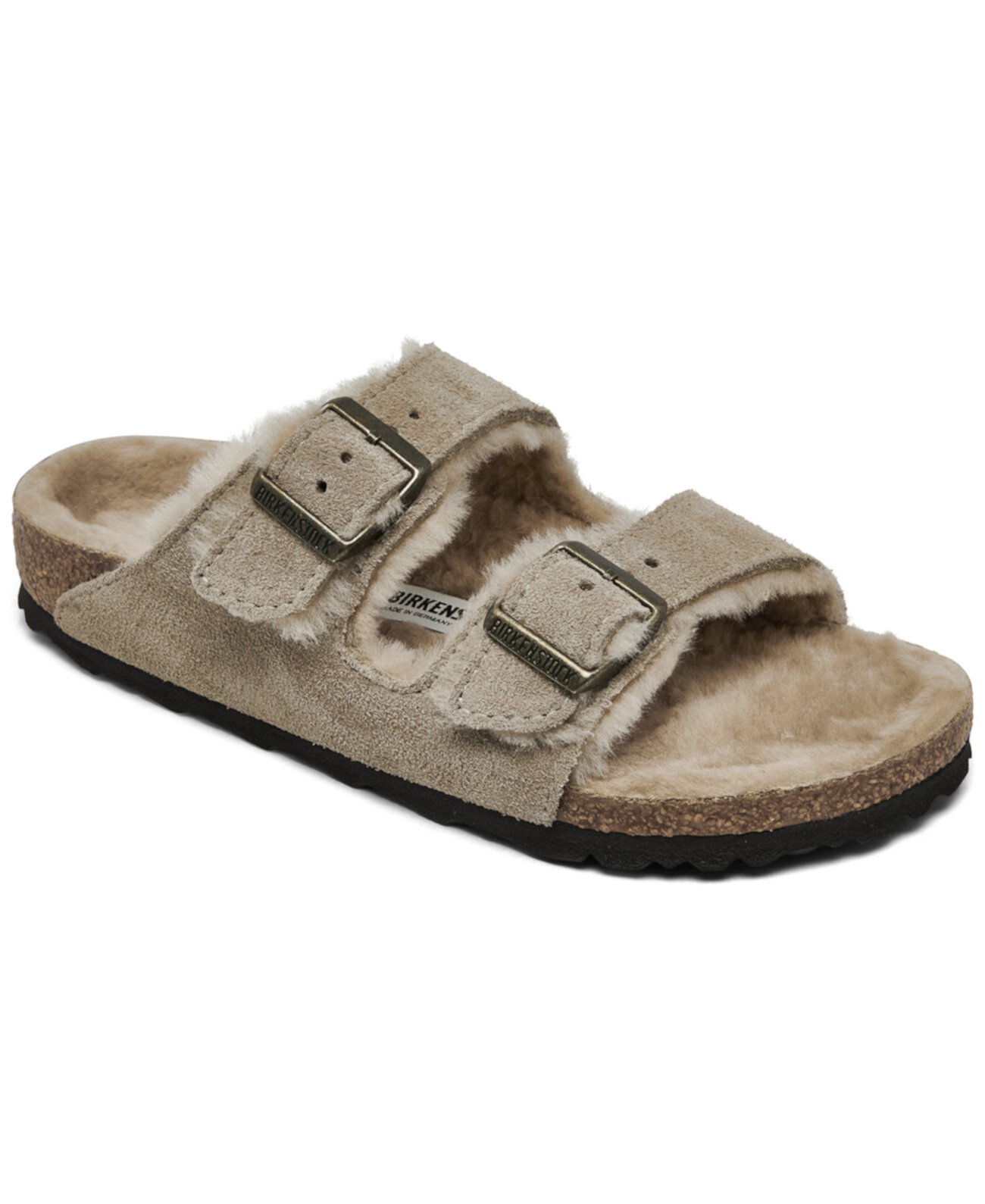 Женские Сандалии на плоской подошве Birkenstock Arizona из овчины и замши Birkenstock