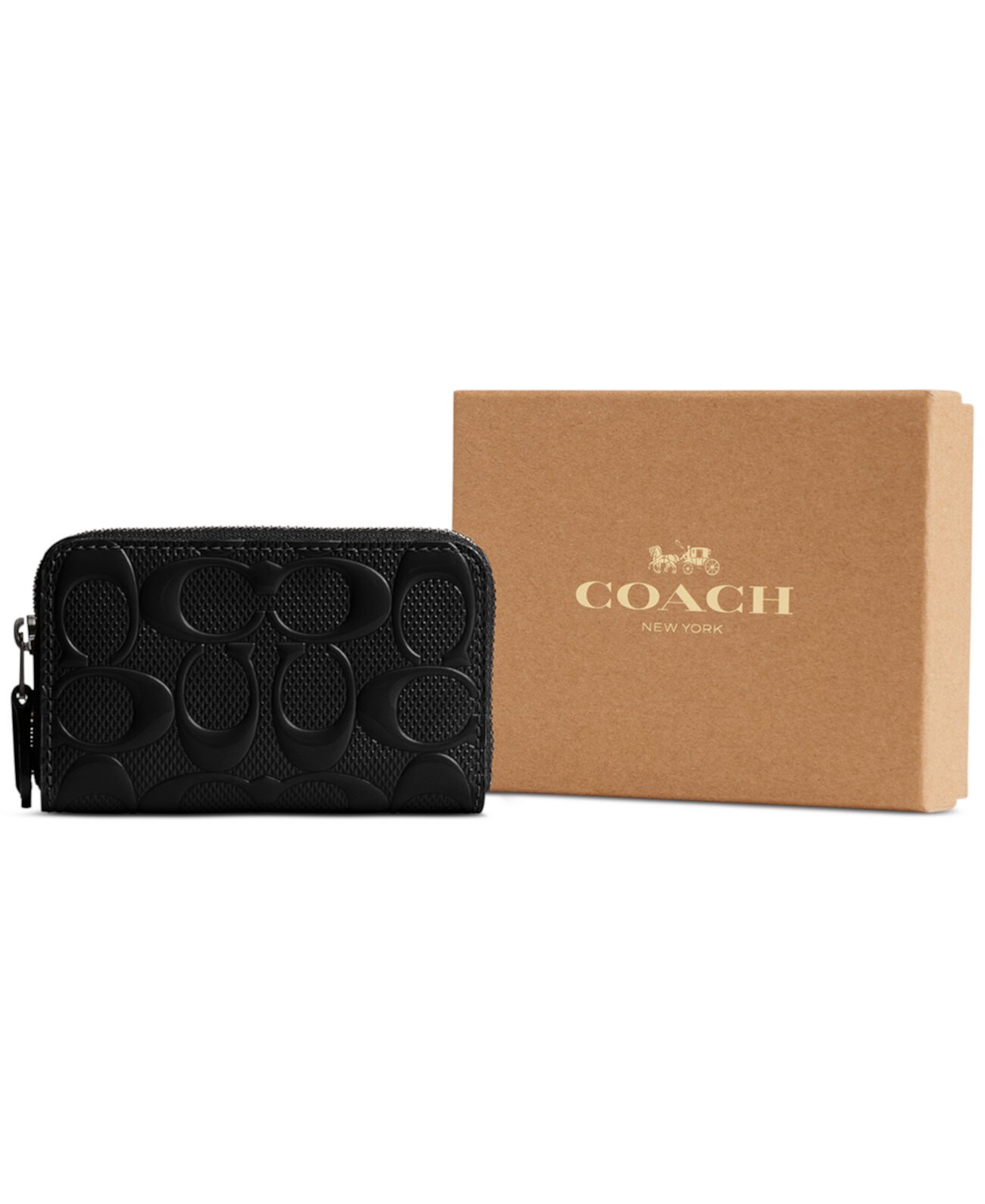 Бумажник COACH Small Signature Patent Leather Zip Around COACH