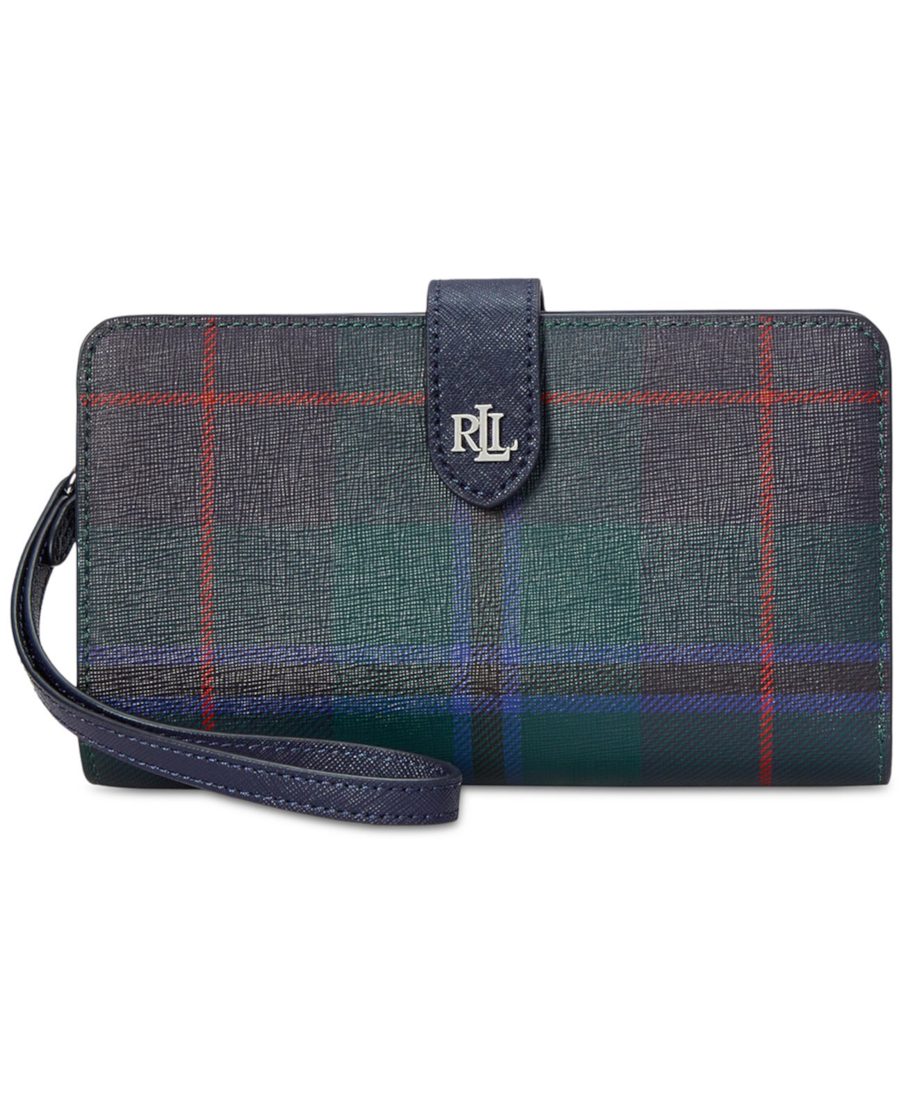 Бумажник LAUREN Ralph Lauren Plaid Crosshatch Leather Tech Wristlet LAUREN Ralph Lauren