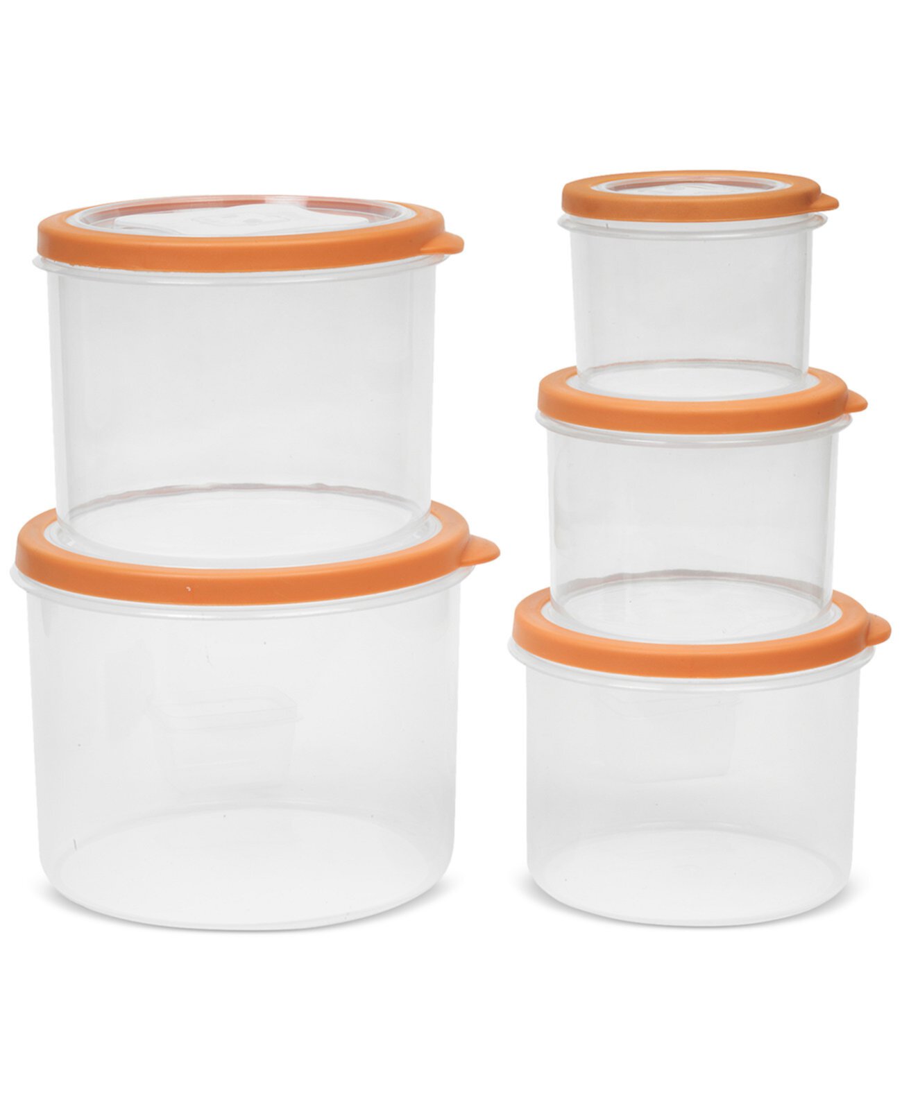 5-Piece Round Plastic Food Storage Container Set Sedona Kitchen