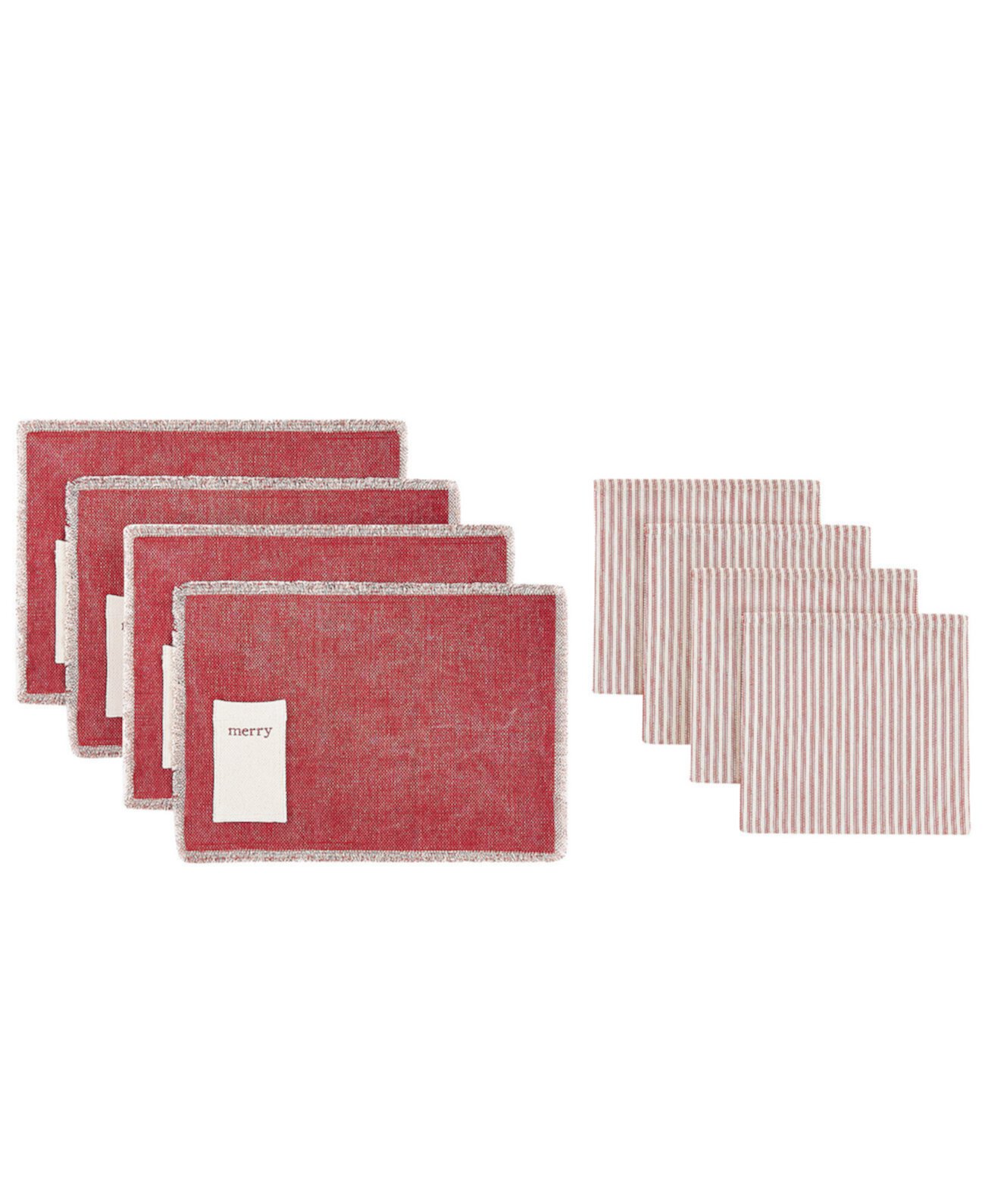 Merry Polyester 8 Piece Placemats/Napkins Set Avanti