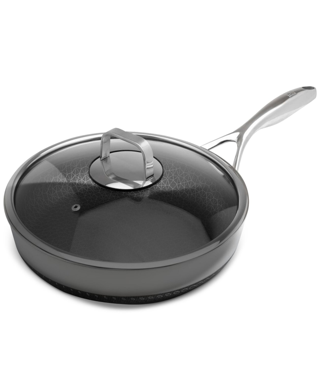 DiamondClad 12" Hybrid Nonstick Stainless Steel Frypan with Lid Livwell