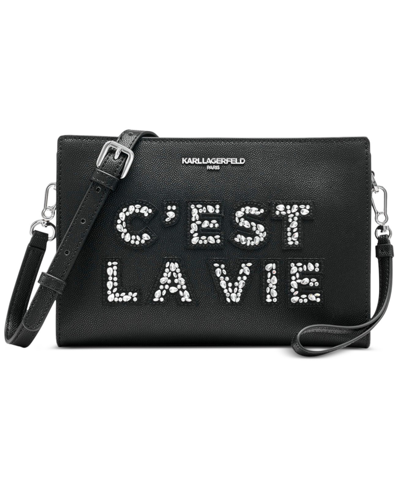 Сумка кросс-боди Karl Lagerfeld Paris Crystal Embellished Wristlet Karl Lagerfeld Paris