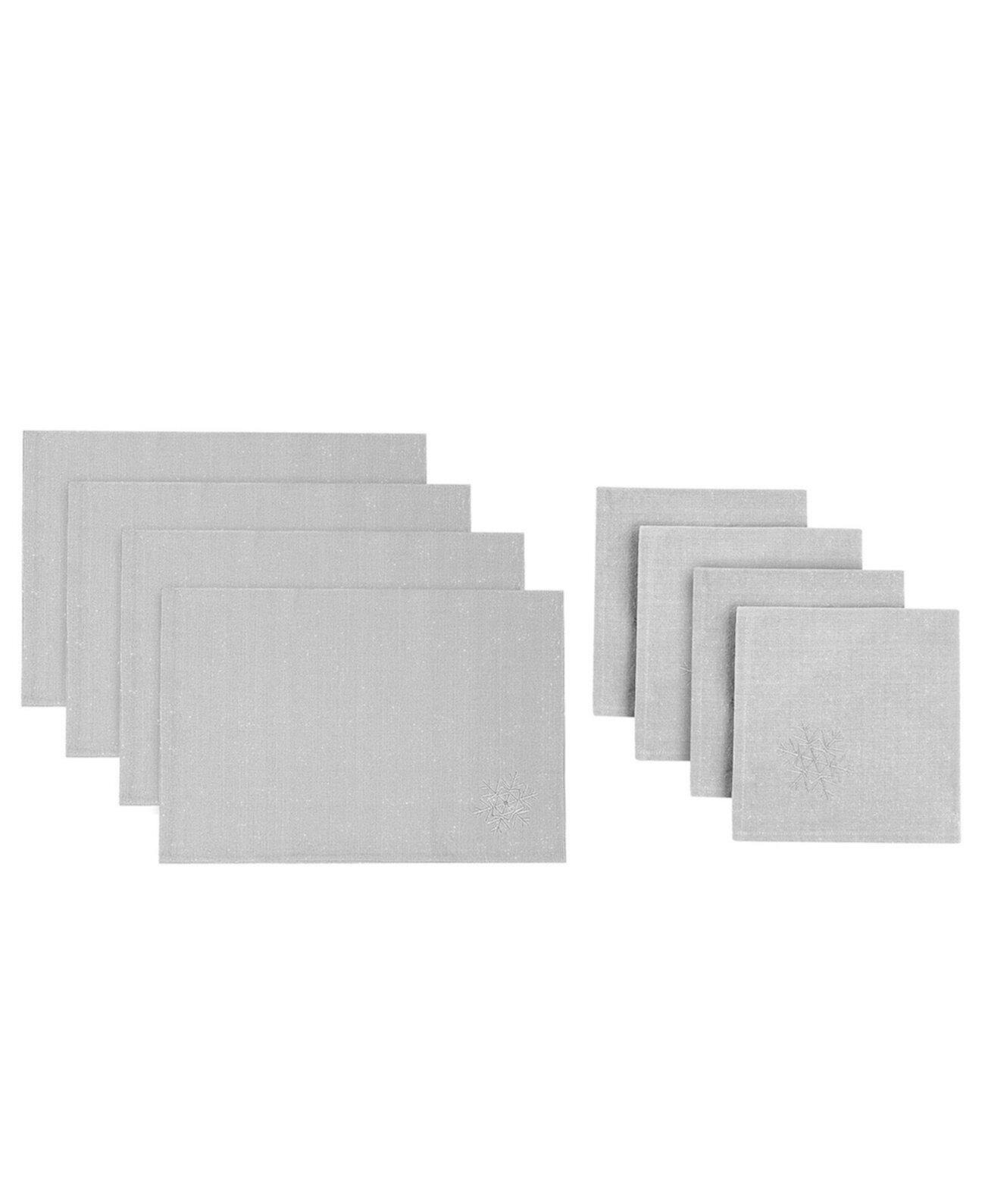 Shimmer Polyester 8 Piece Placemats/Napkins Set Avanti