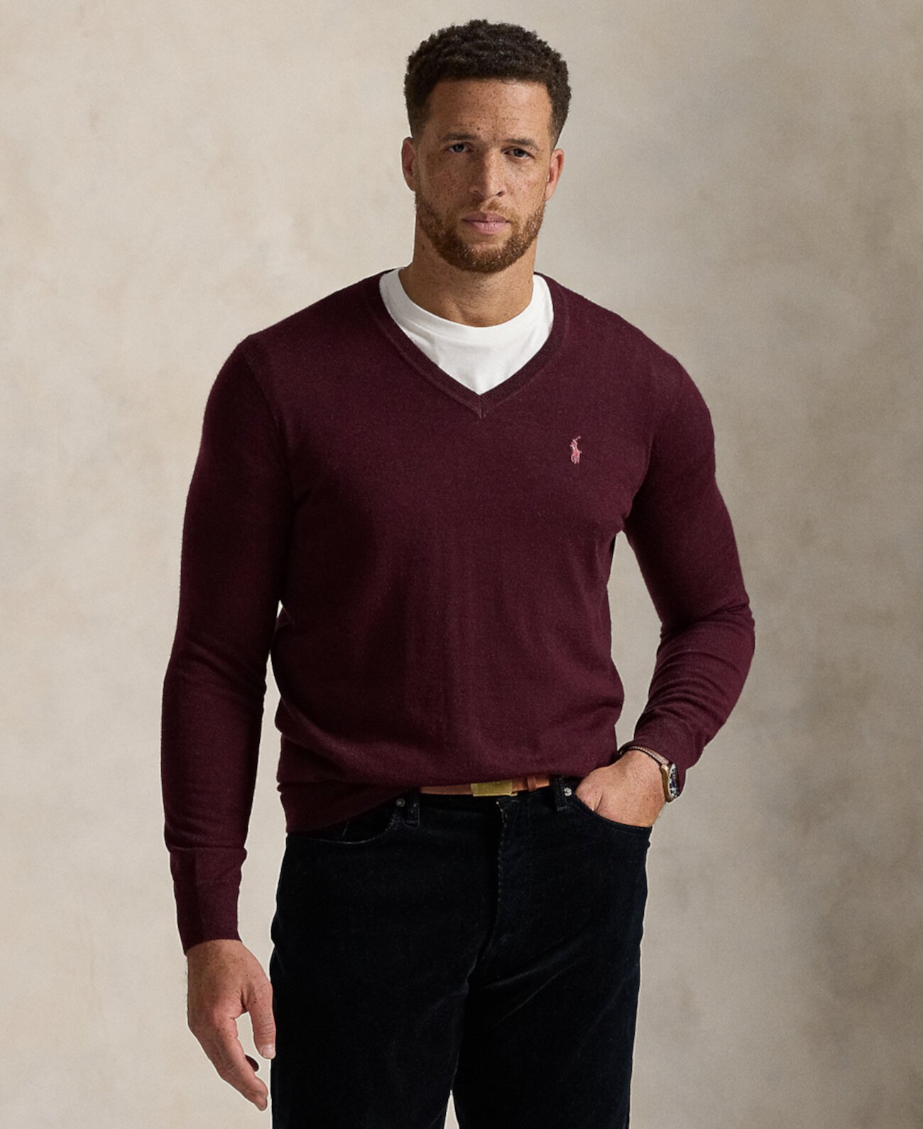 Мужской Свитер Polo Ralph Lauren Big & Tall Из Шерсти Polo Ralph Lauren