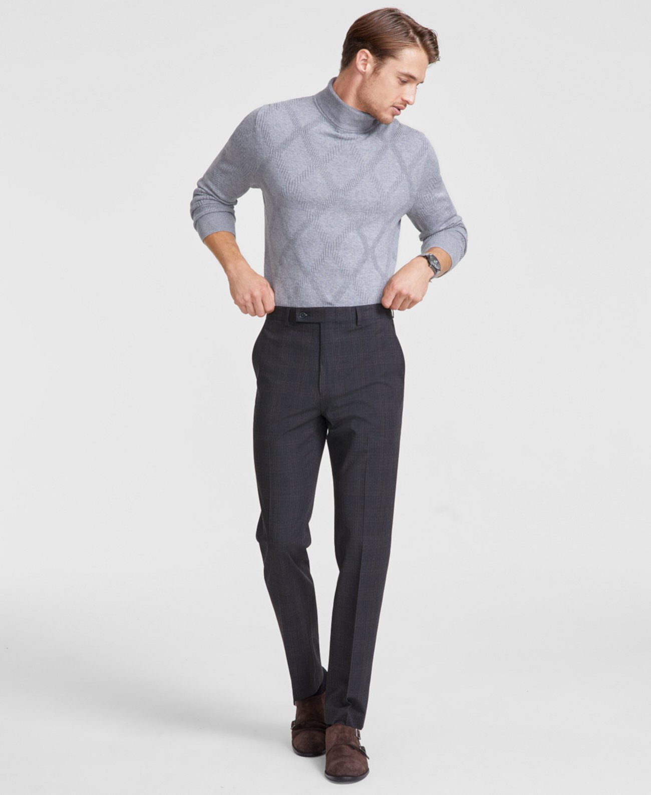 Мужские Классические Брюки Calvin Klein Slim-Fit В клетку Calvin Klein