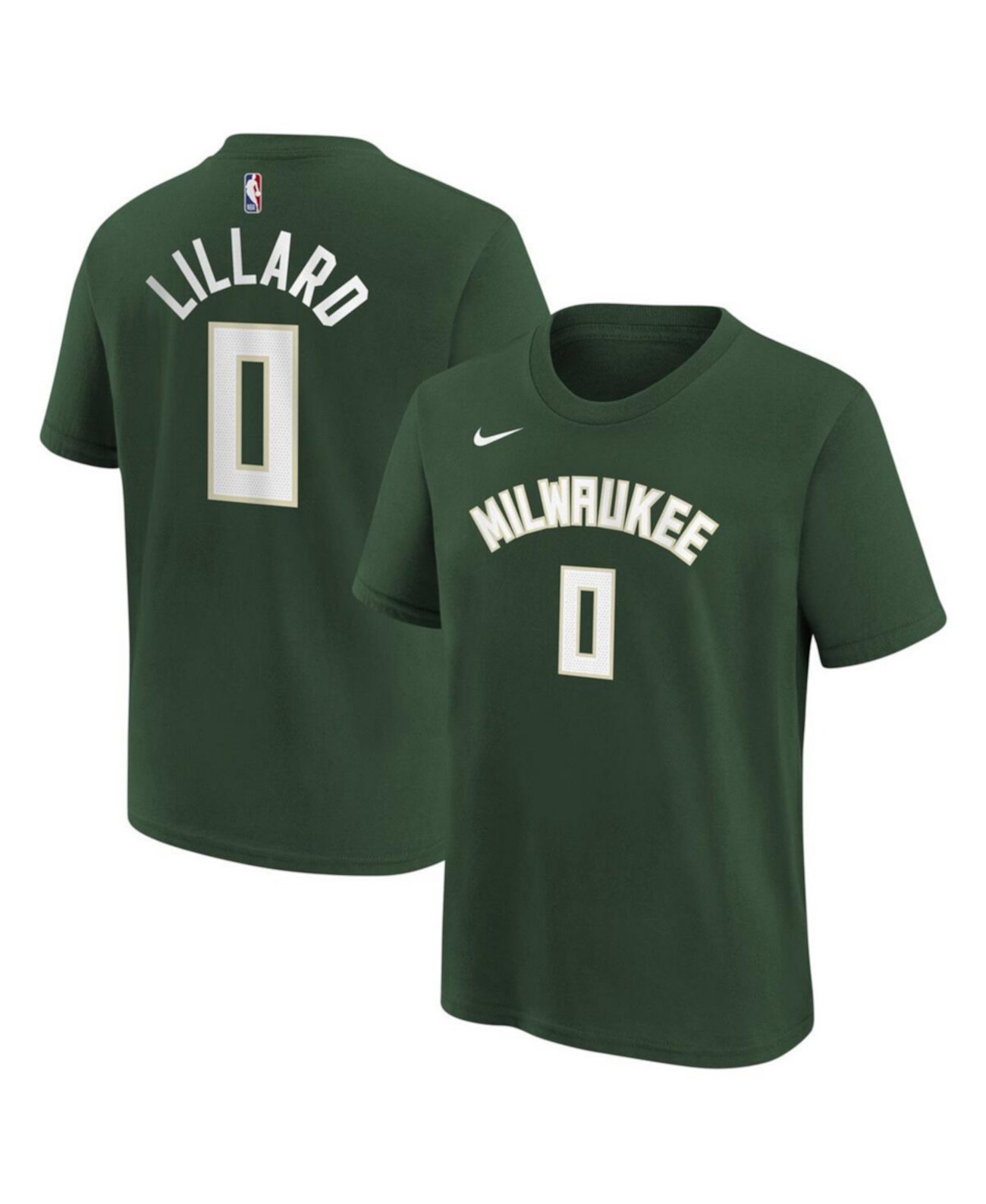 Детская Толстовка Nike Big Boys Damian Lillard Hunter Green Milwaukee Bucks Icon Name and Number Nike