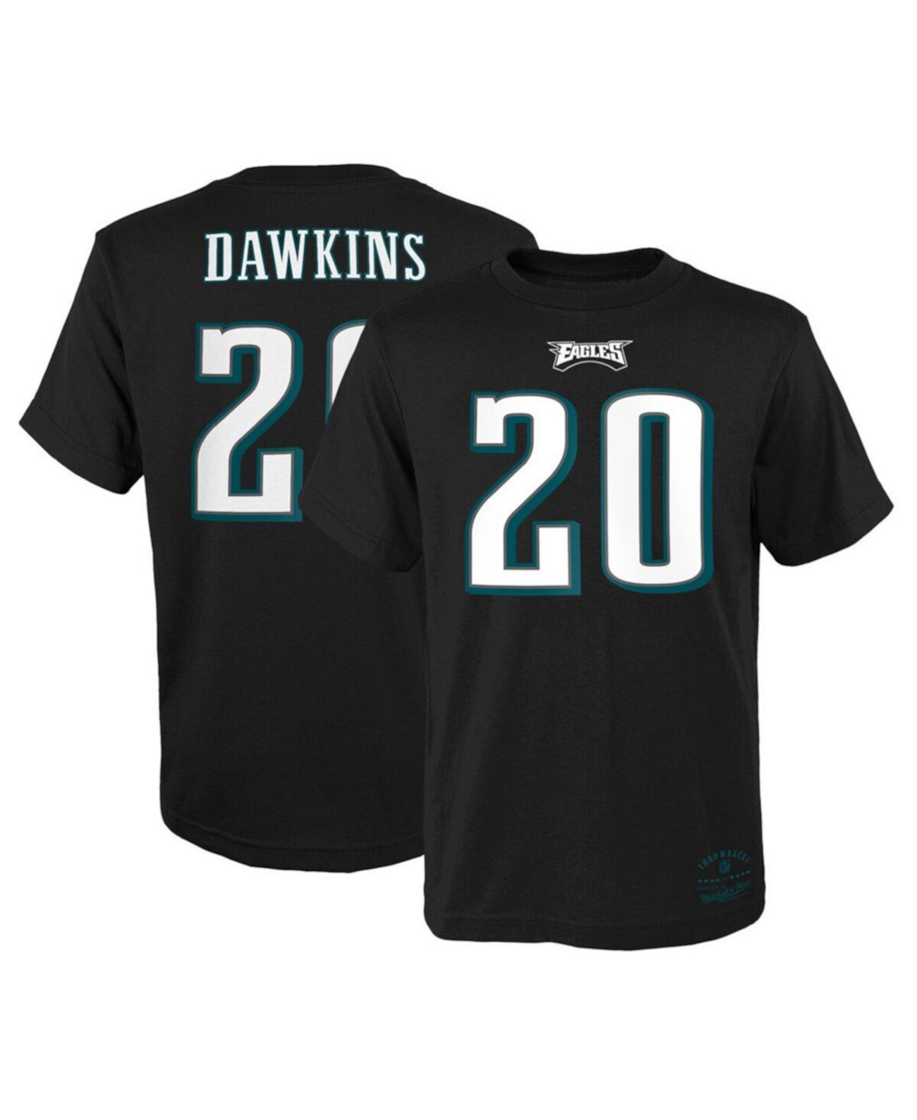 Детская Футболка Mitchell & Ness Brian Dawkins Черная Philadelphia Eagles Mitchell & Ness