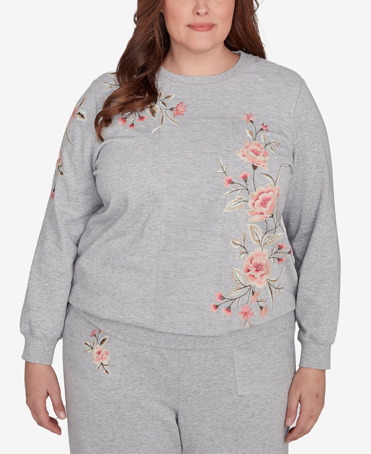 Женская Блузка Alfred Dunner Plus Size Casual Fridays с цветной вышивкой и длинными рукавами Alfred Dunner