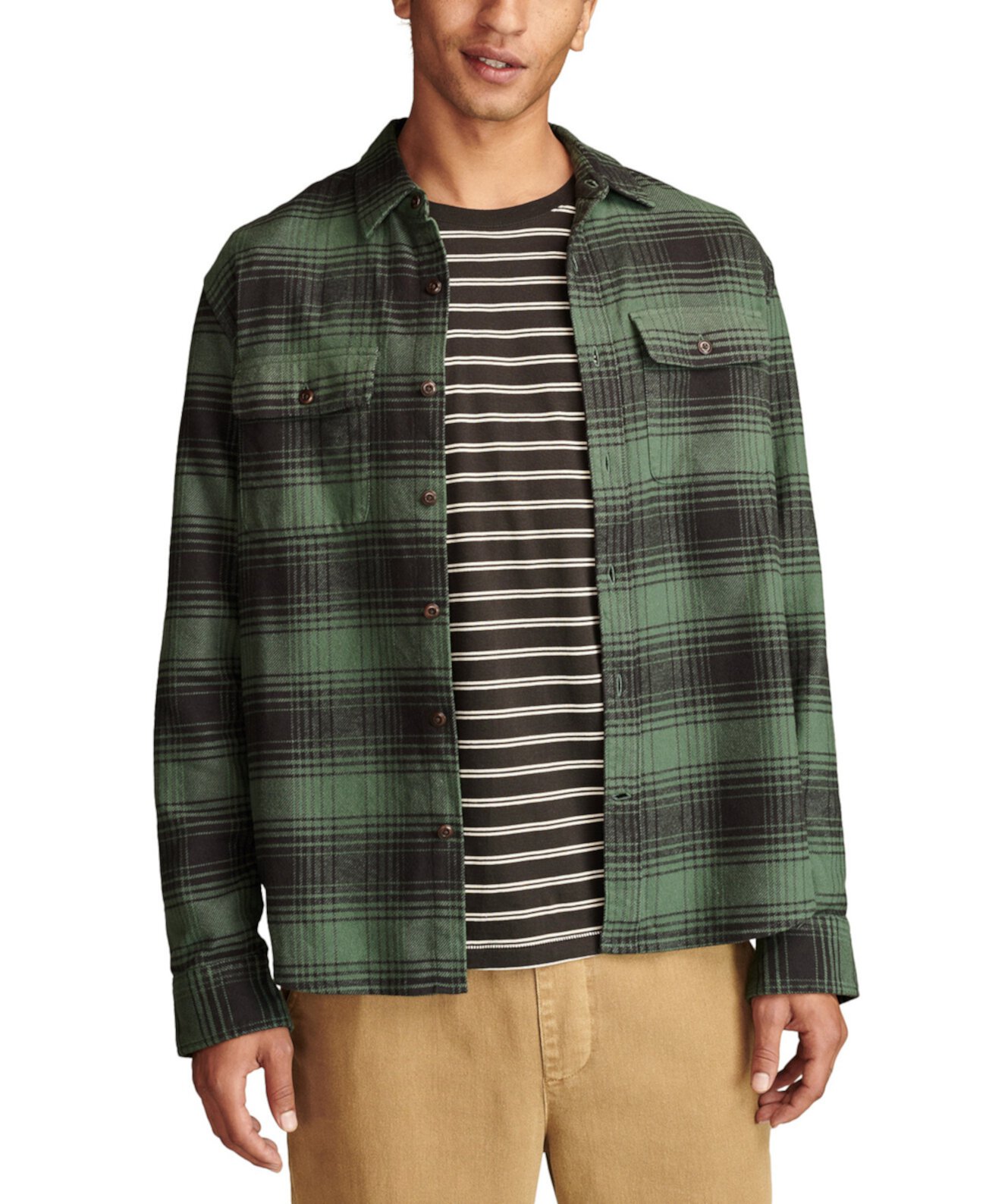 Мужская Повседневная рубашка Lucky Brand Plaid Cloud Soft Flannel Lucky Brand