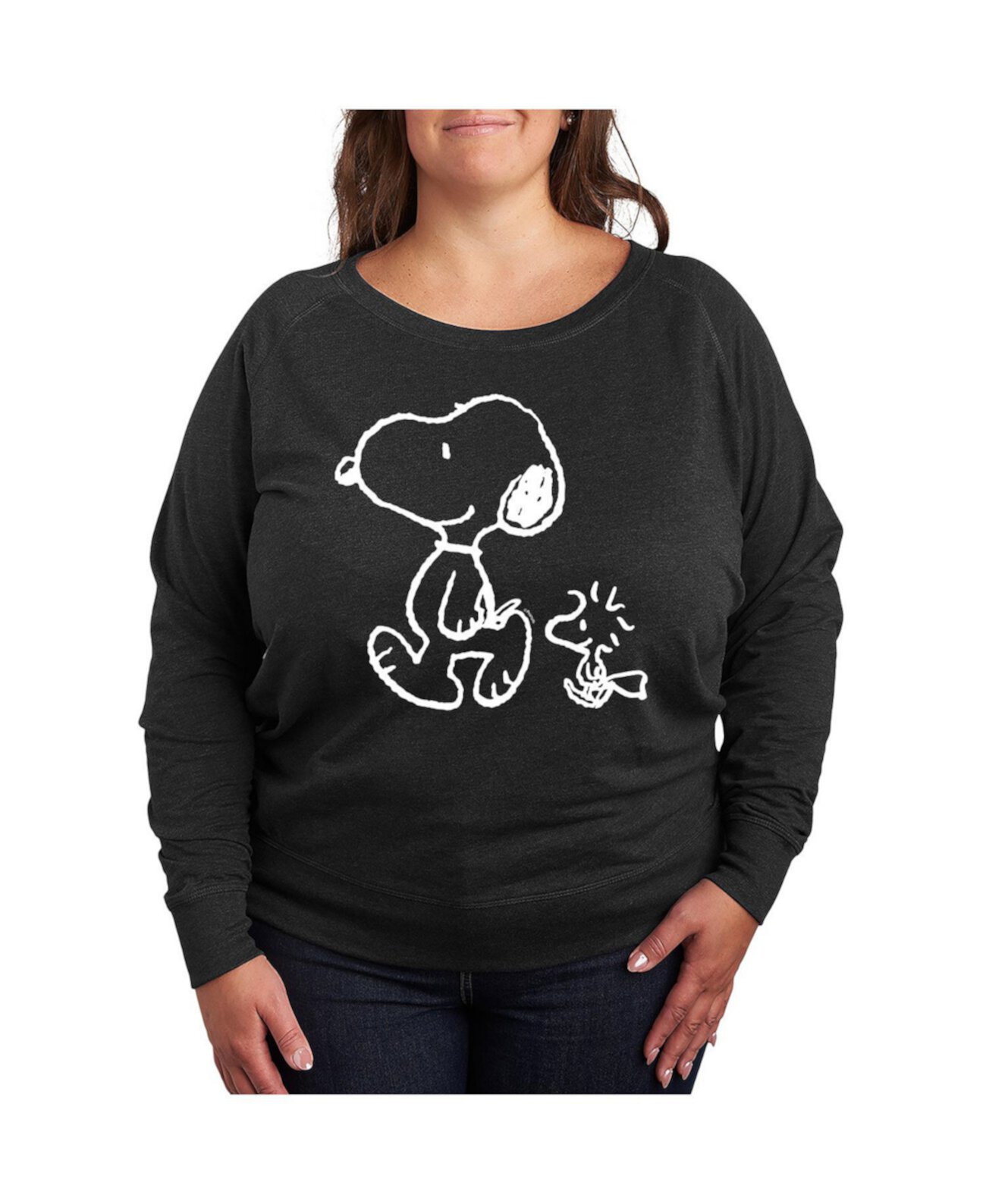 Женская Футболка Hybrid Apparel Plus Size Peanuts Snoopy Hybrid Apparel