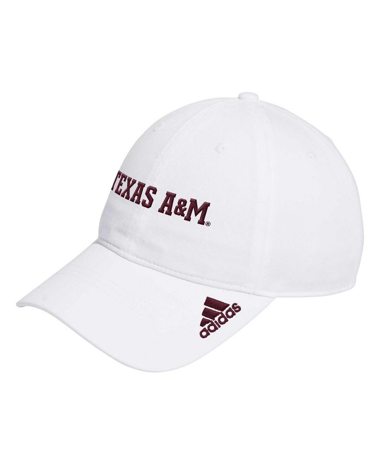 Бейсболка Adidas Men's White Texas A&M Aggies Locker Room Wordmark Slouch Adjustable Hat Adidas