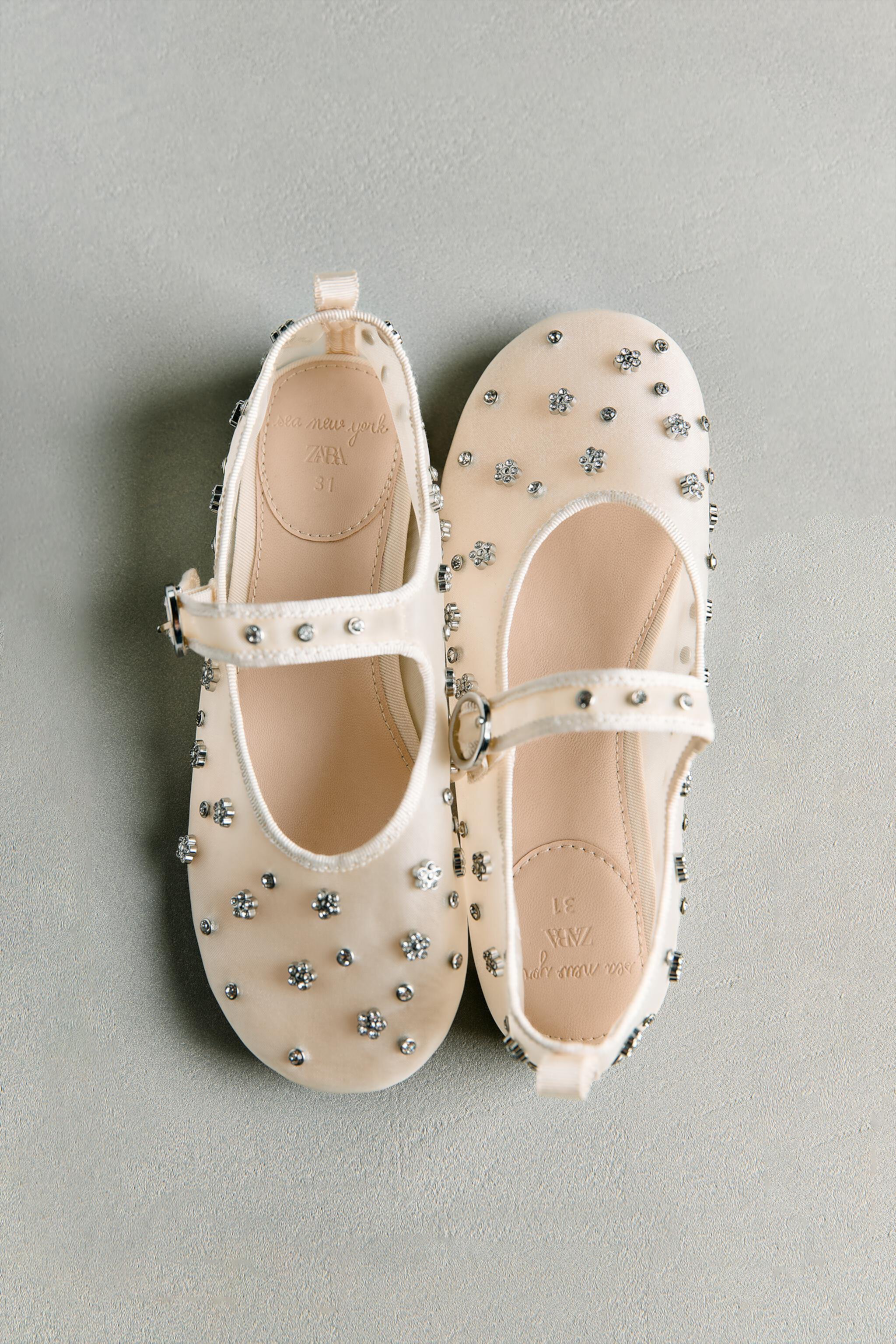 BEJEWELED BALLET FLATS - SEA NY ZARA