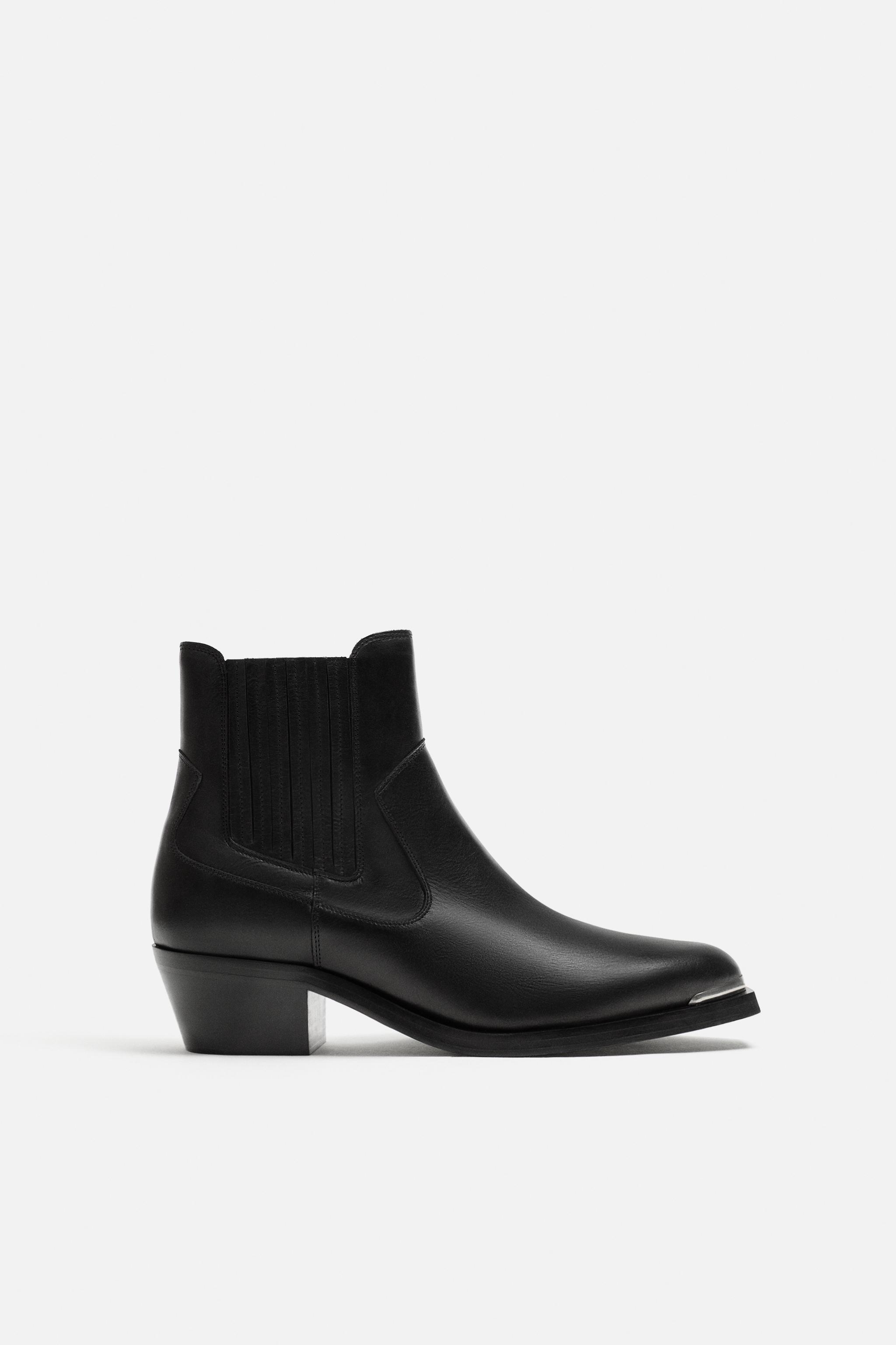 Мужские Ковбойские сапоги ZARA LEATHER COWBOY BOOTS ZARA