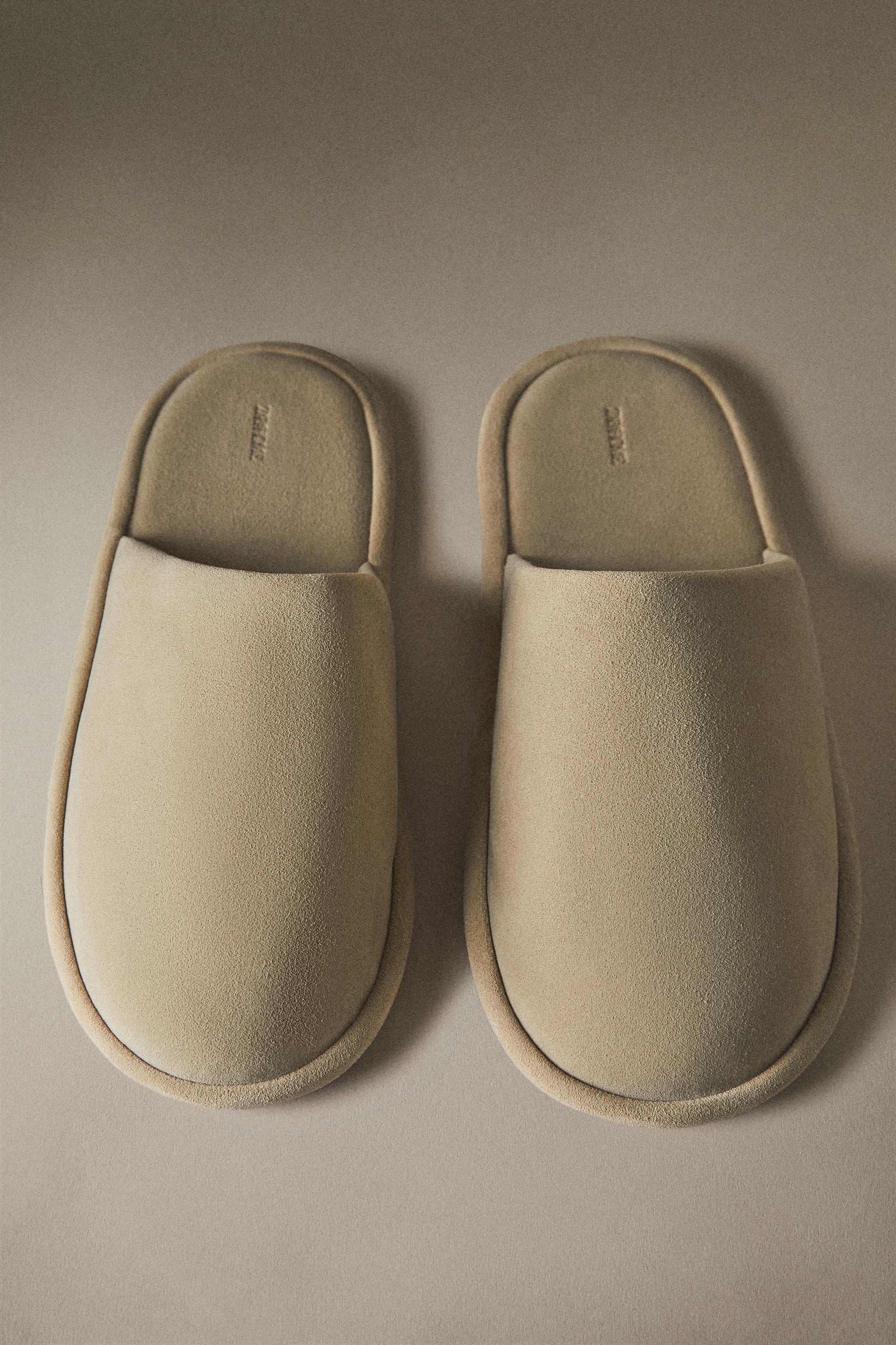  Тапочки Zara Home LEATHER MULE SLIPPERS Zara Home