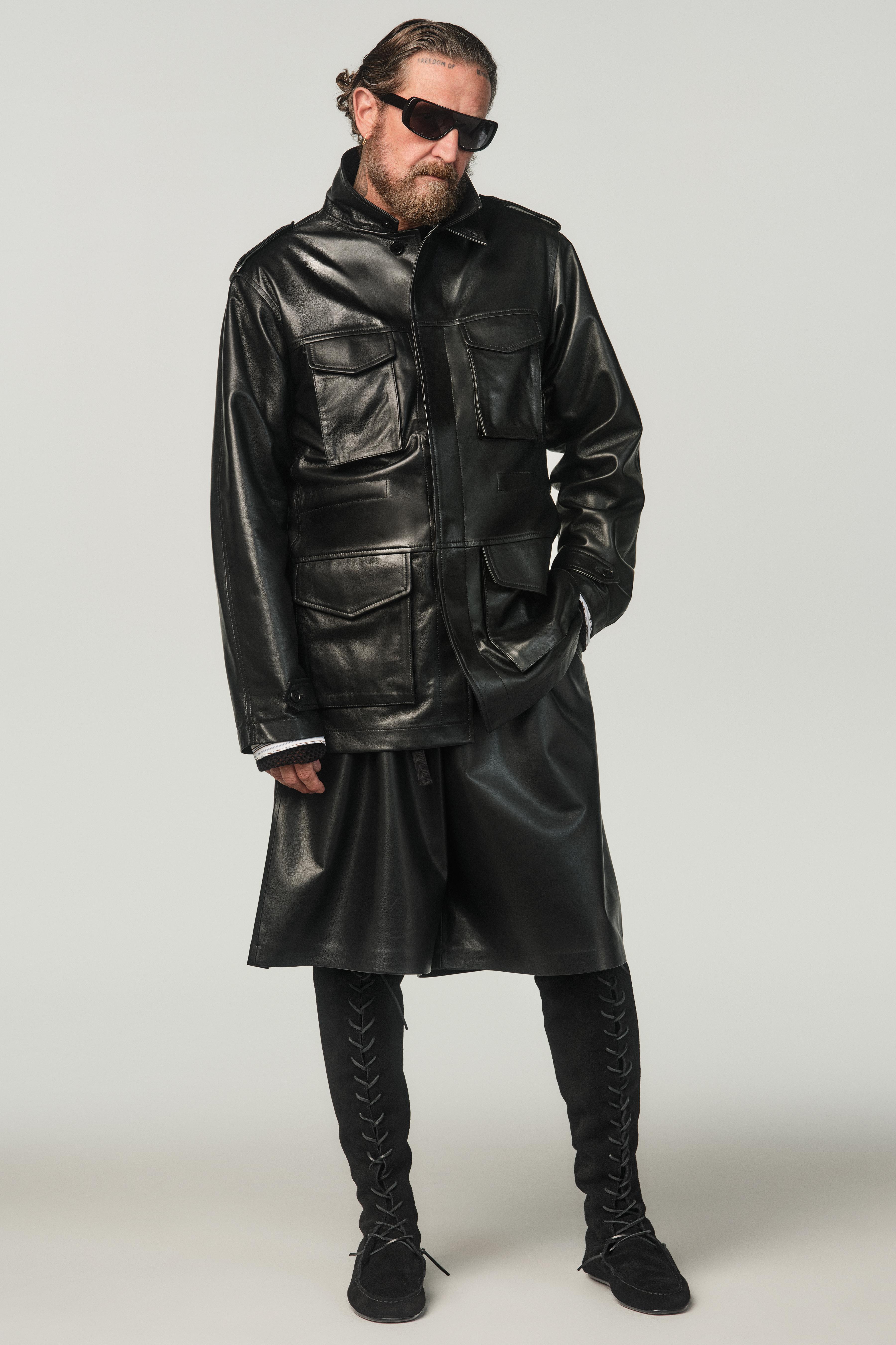 Мужская Парка Zara LEATHER PARKA X STEFANO PILATI ZARA