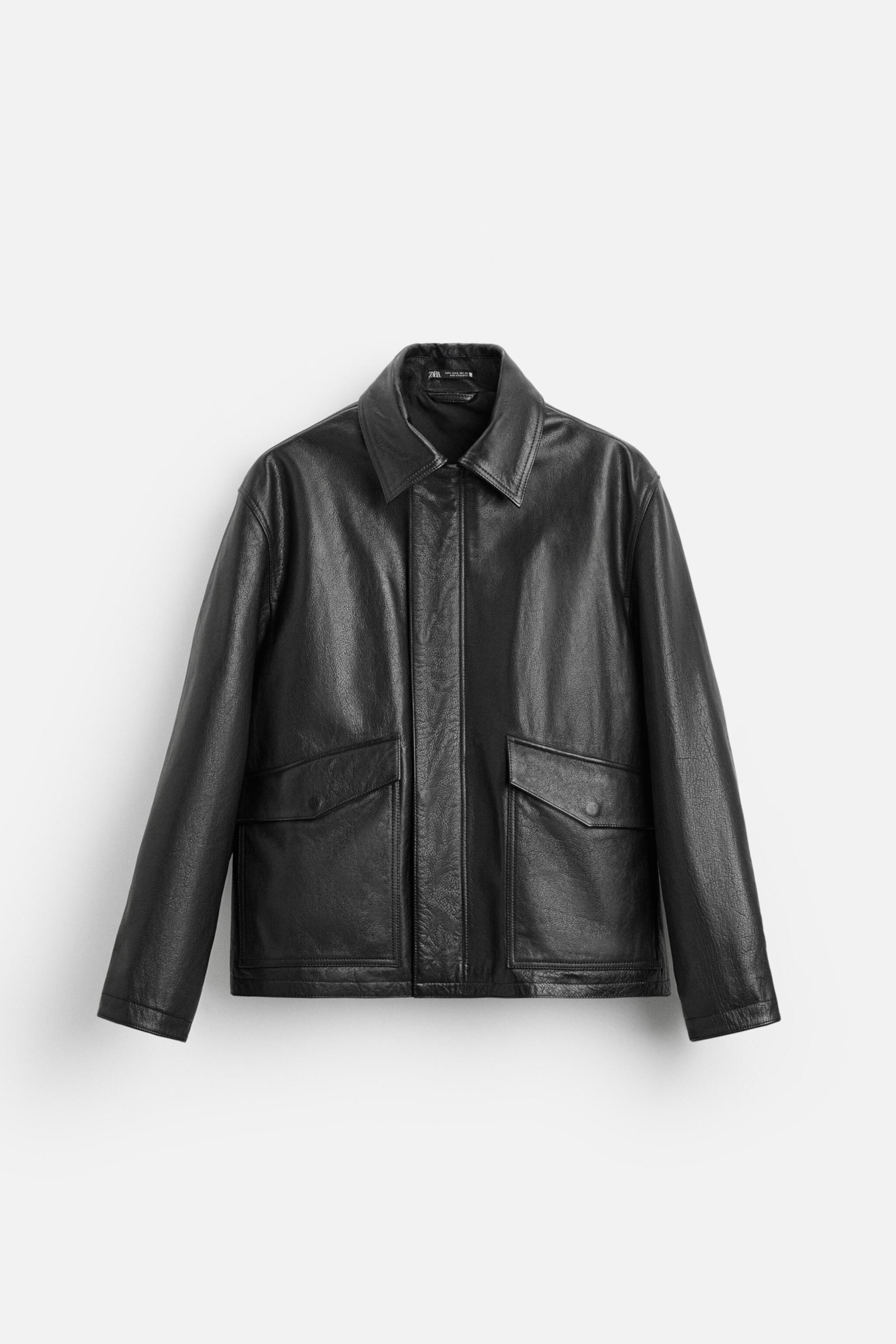 POCKET LEATHER PARKA ZARA