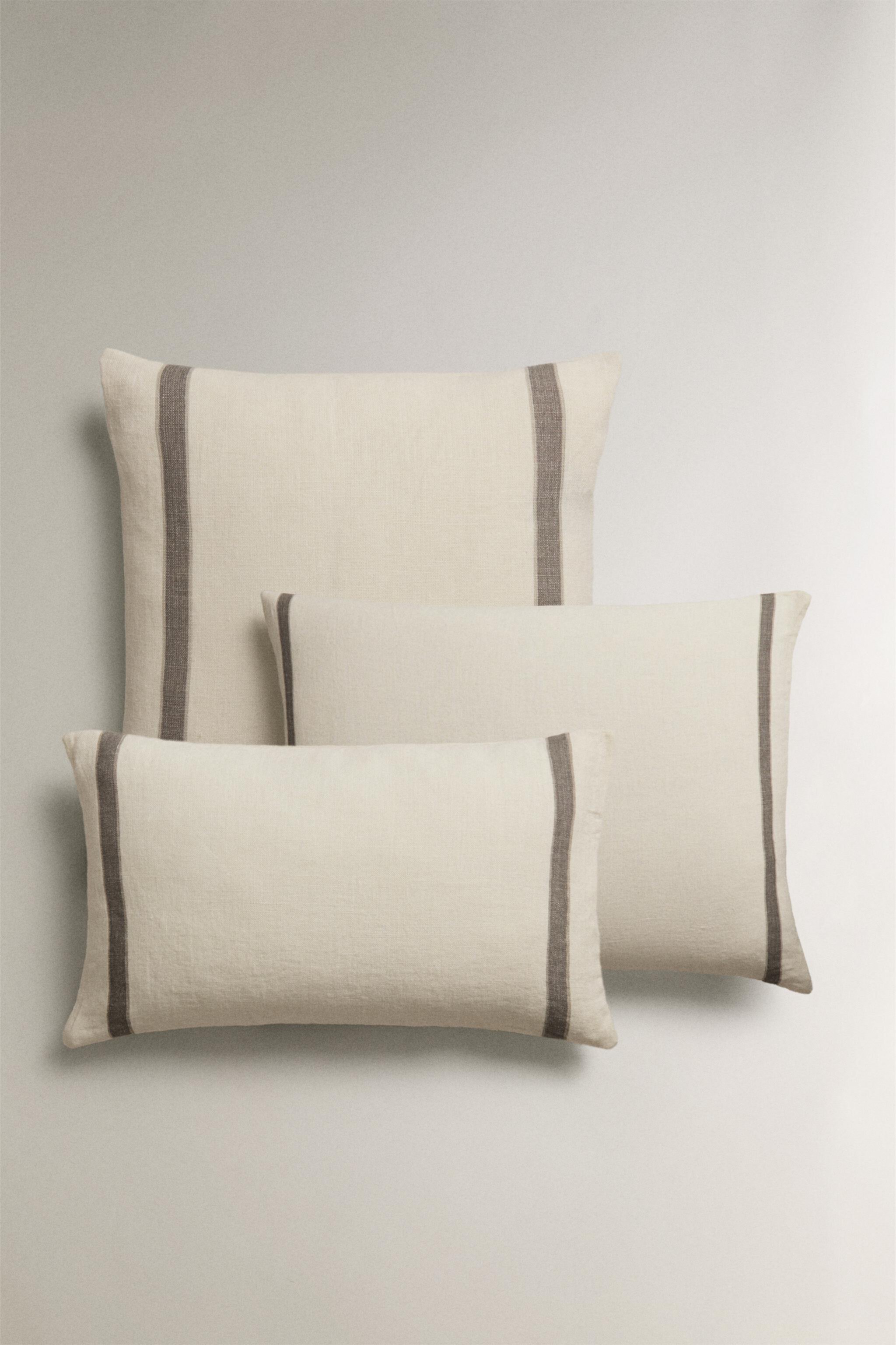 STRIPED LINEN THROW PILLOW COVER Zara Home