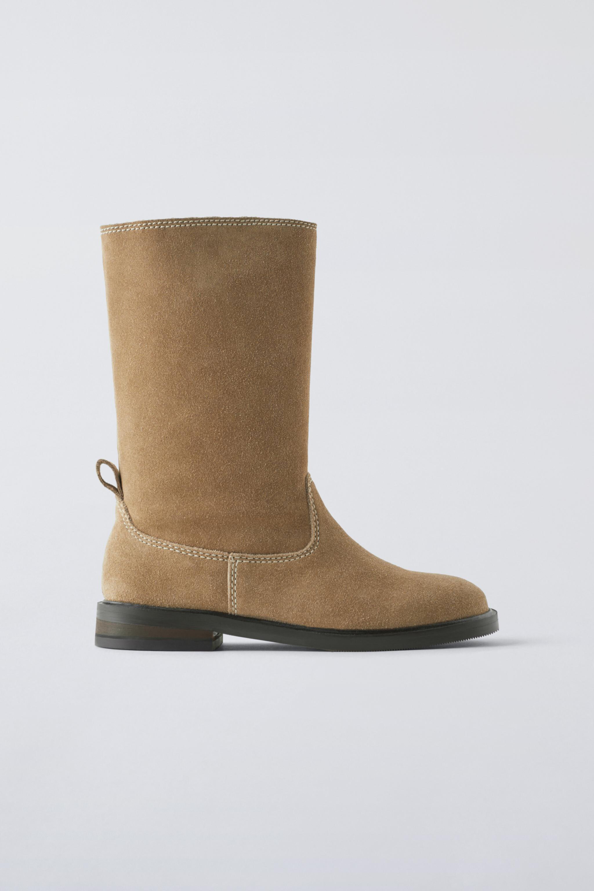  Ботинки Zara SUEDE LEATHER BOOTS ZARA