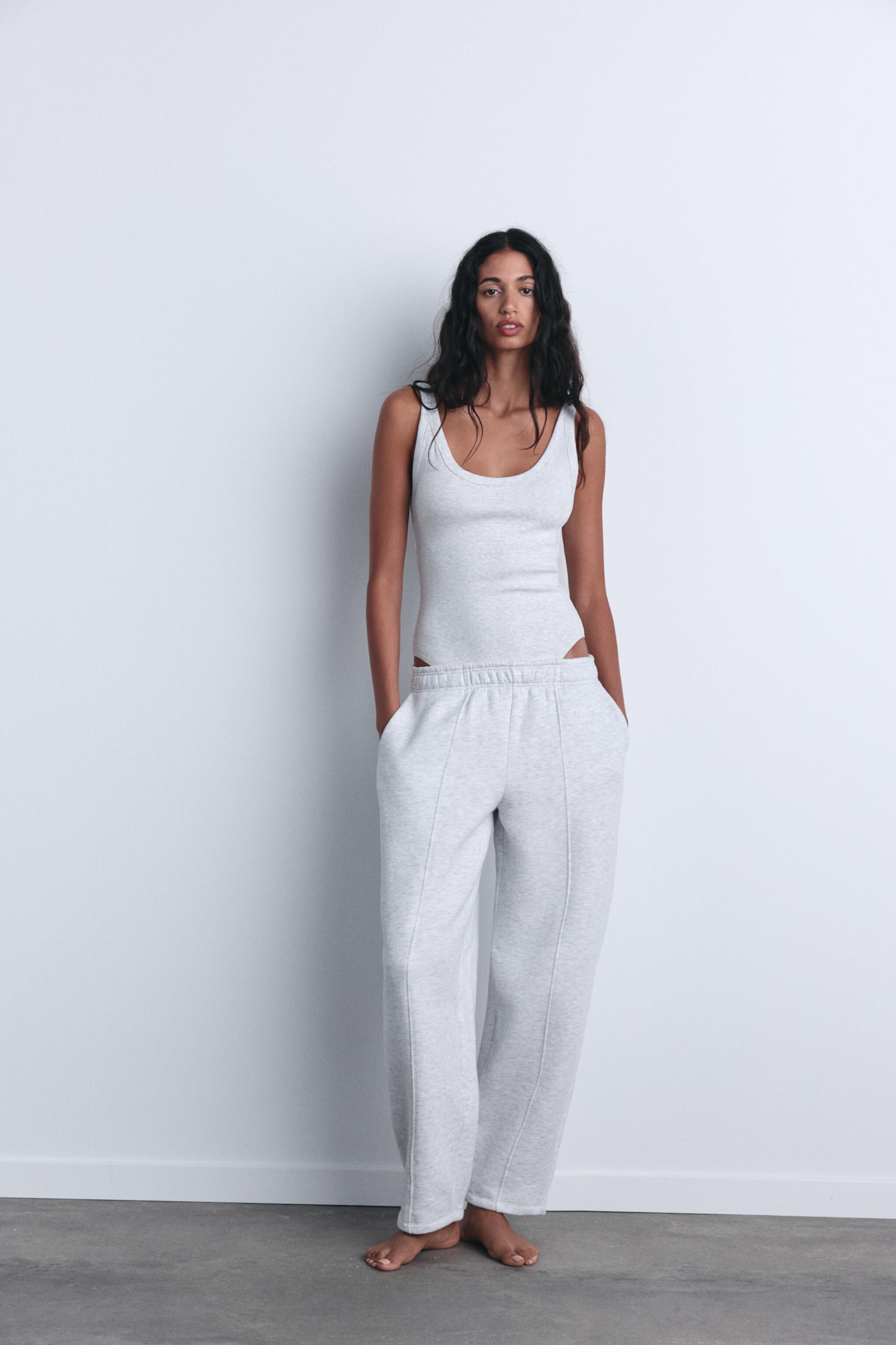 TAPERED PLUSH PANTS ZARA