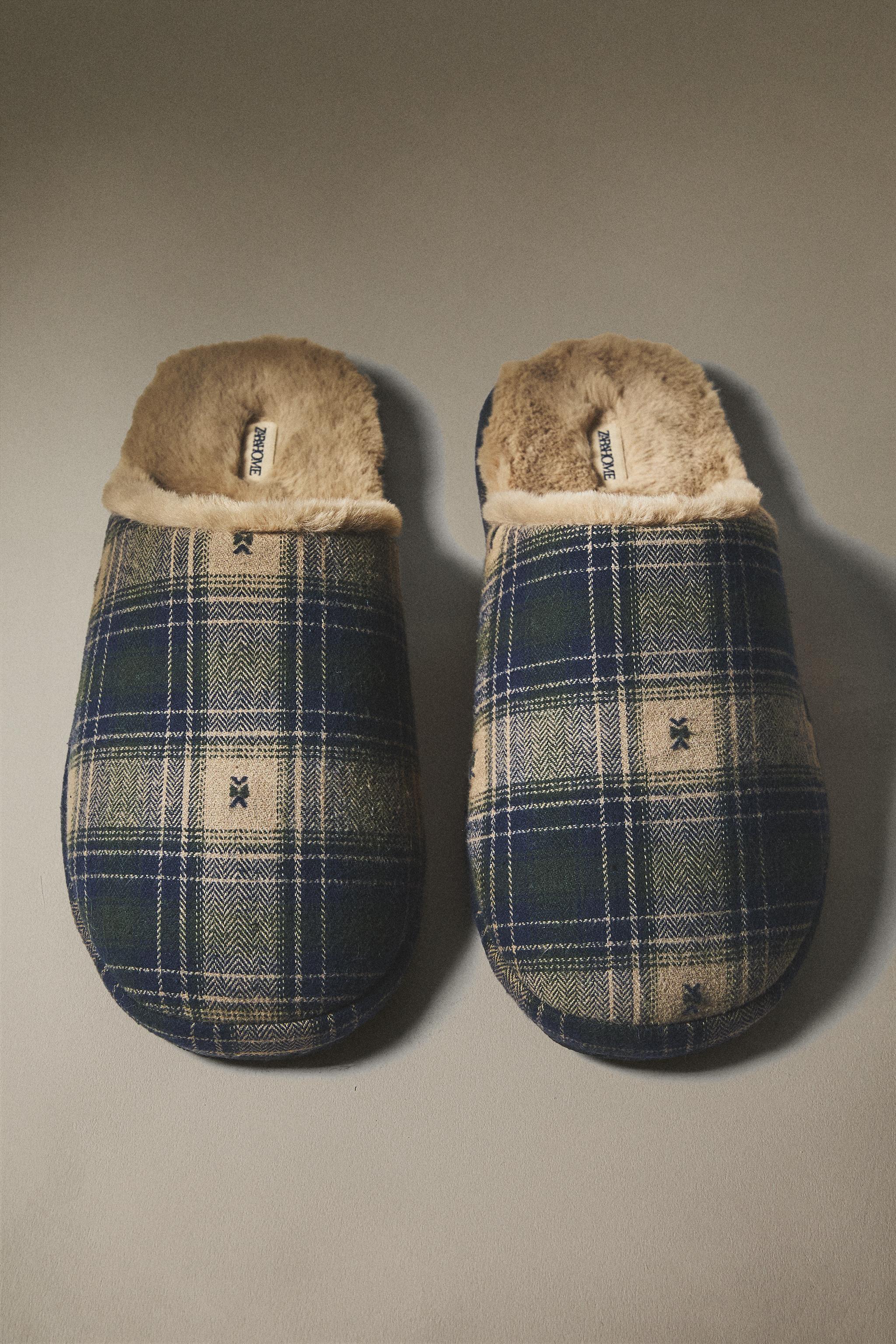  Тапочки Zara Home WARM CHECK SLIPPERS Zara Home