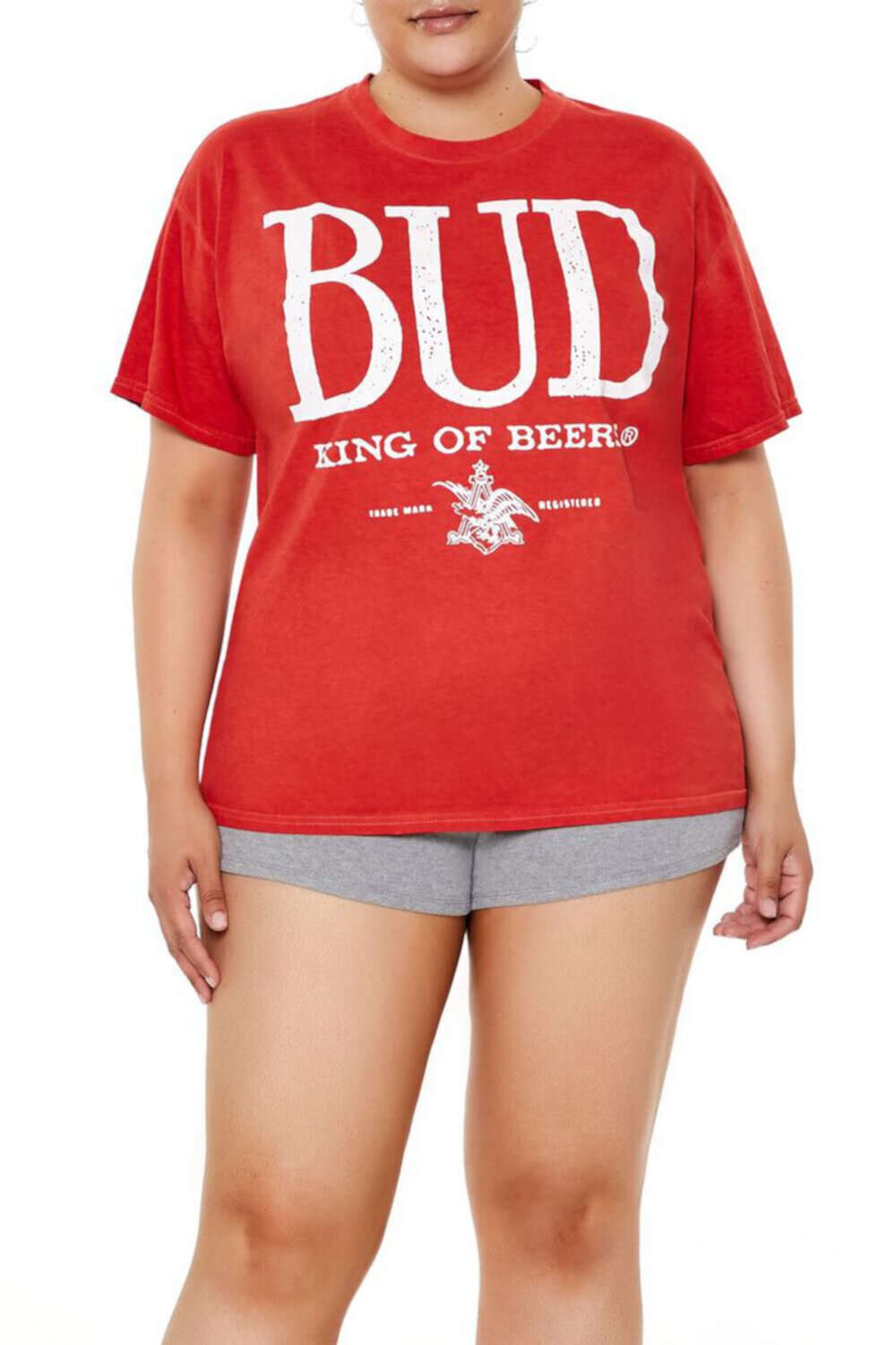 Женская Футболка FOREVER21 Plus Size Budweiser Graphic FOREVER21