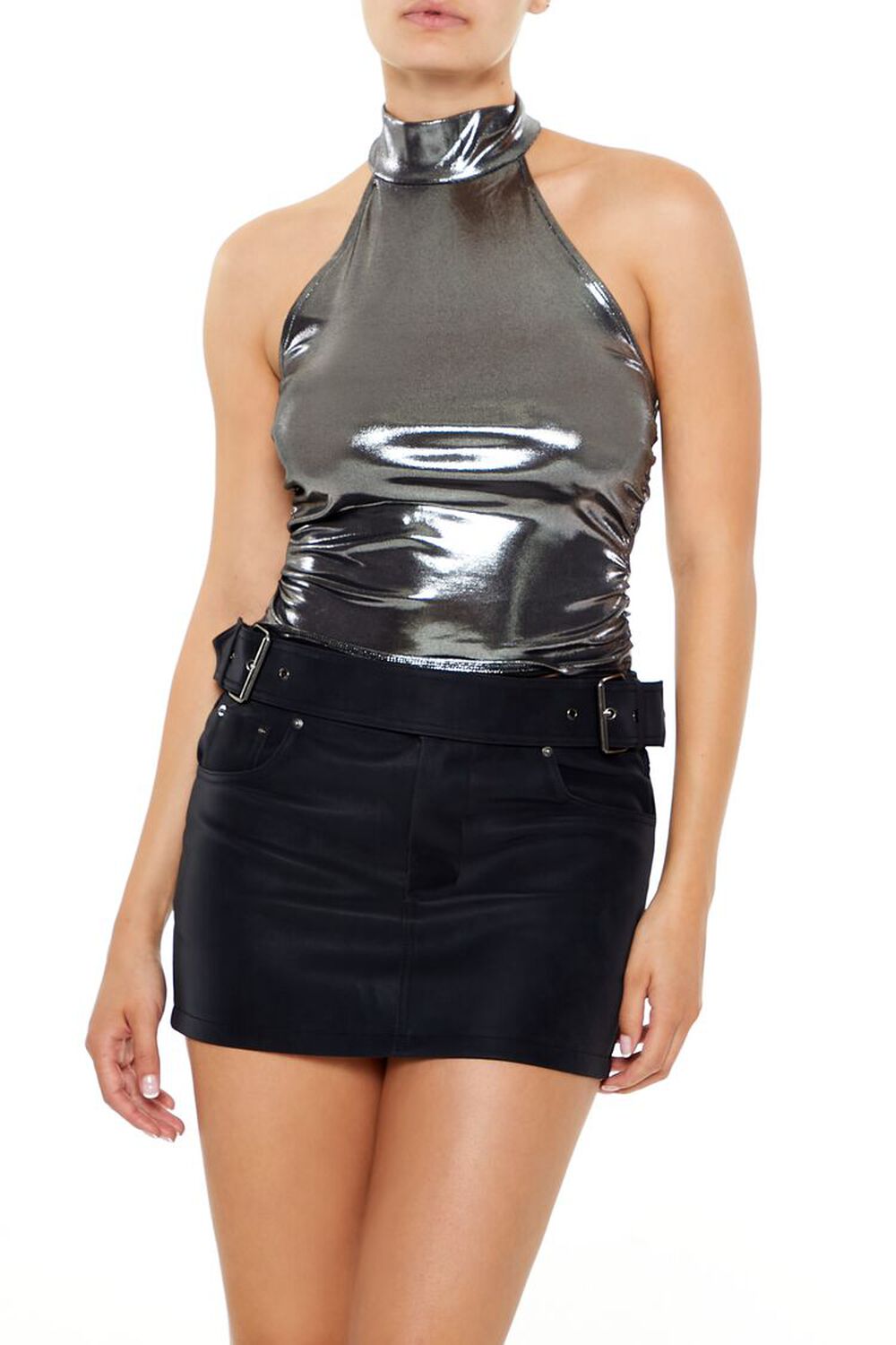 Женский Топы на бретелях FOREVER21 Metallic Halter FOREVER21