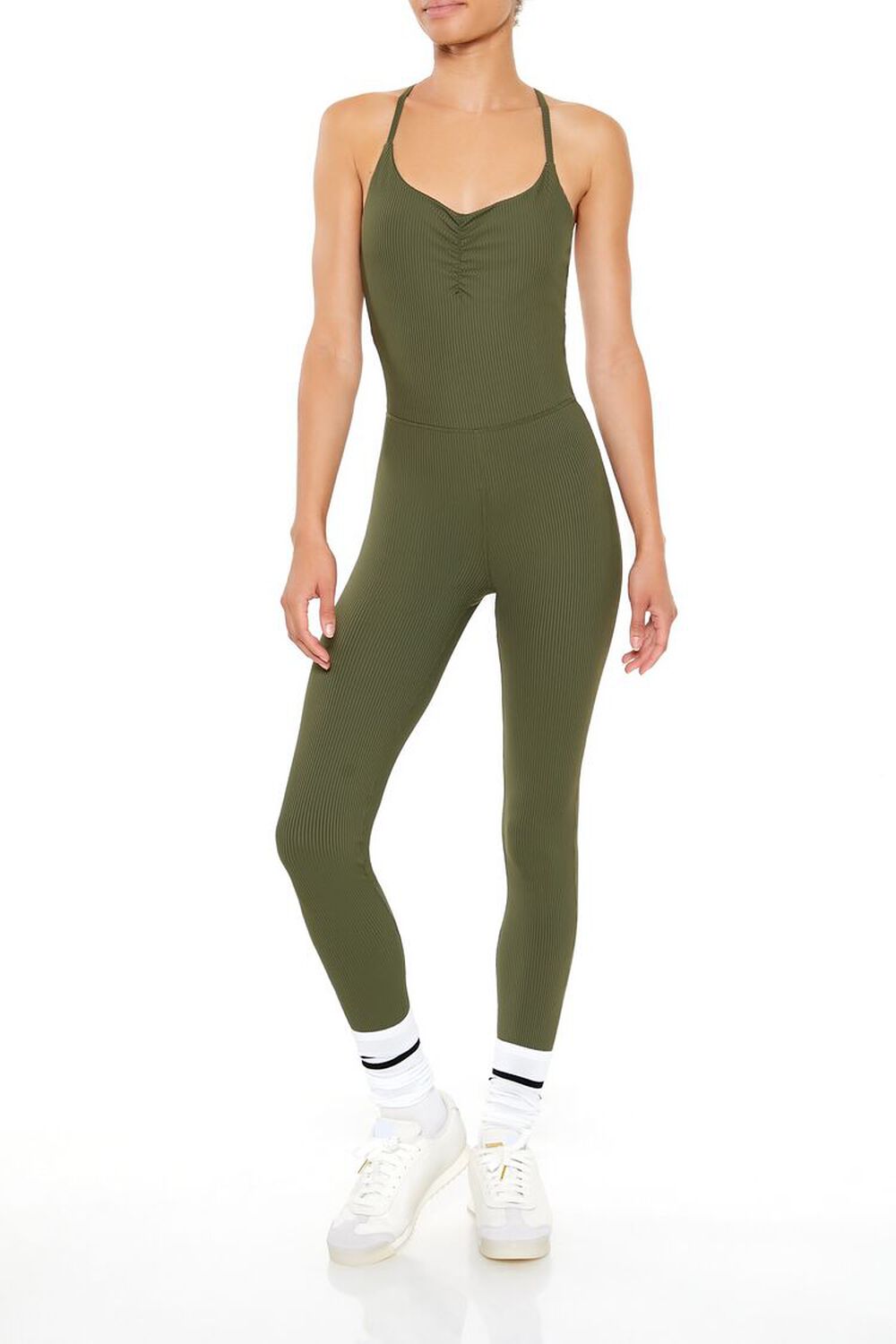 Женская Спортивная Одежда FOREVER21 Active Crisscross Jumpsuit FOREVER21