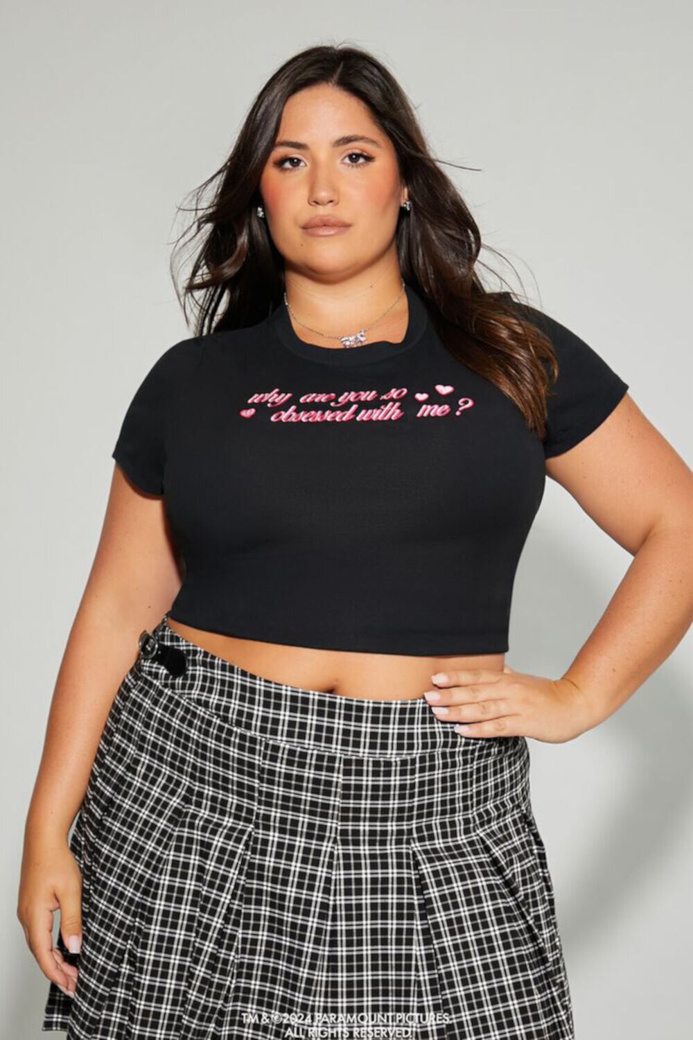 Базовая футболка с принтом «Почему ты так одержим мной?» из коллекции Plus Size Mean Girls Forever21