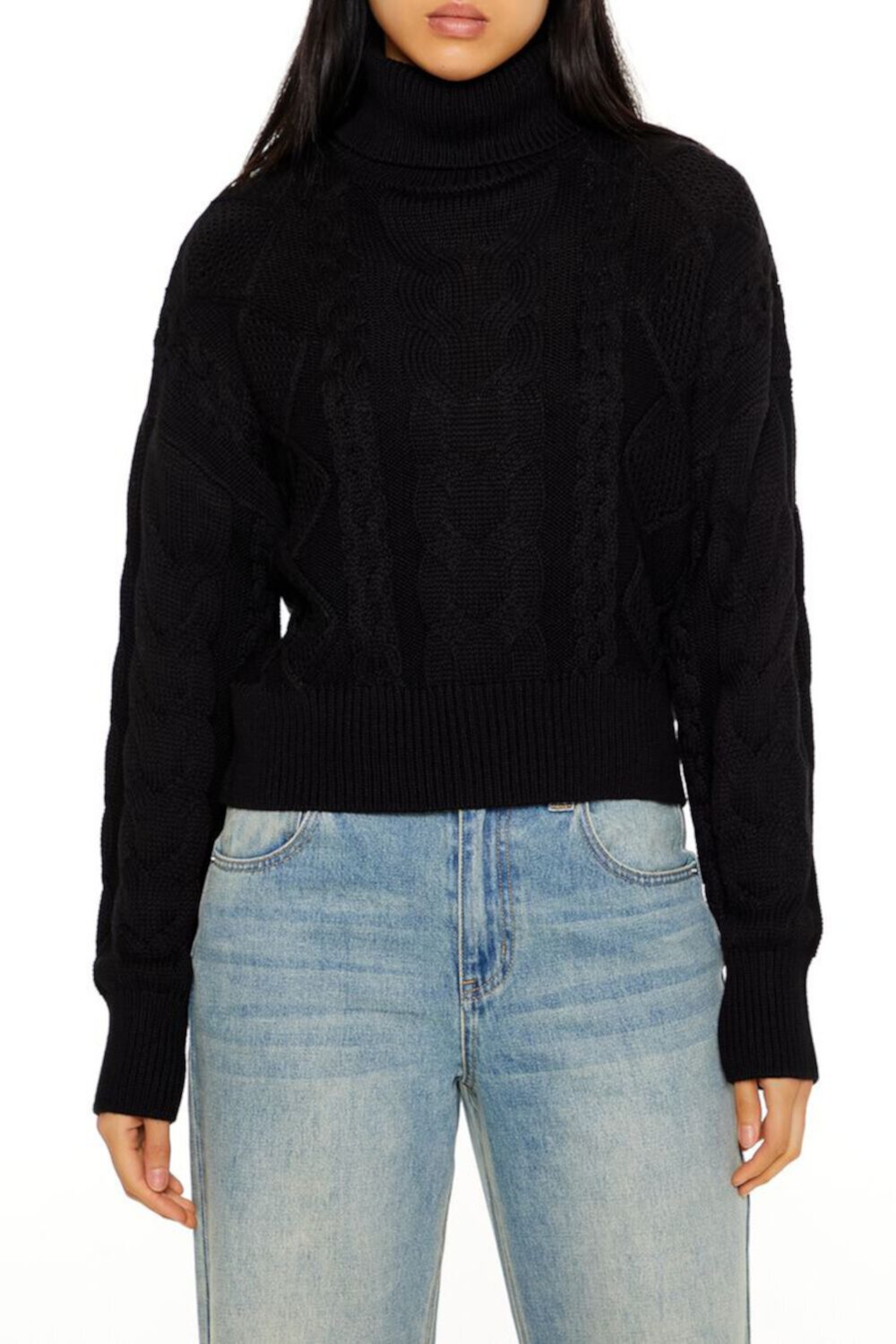 Женская Водолазка FOREVER21 Cable Knit Turtleneck Sweater FOREVER21