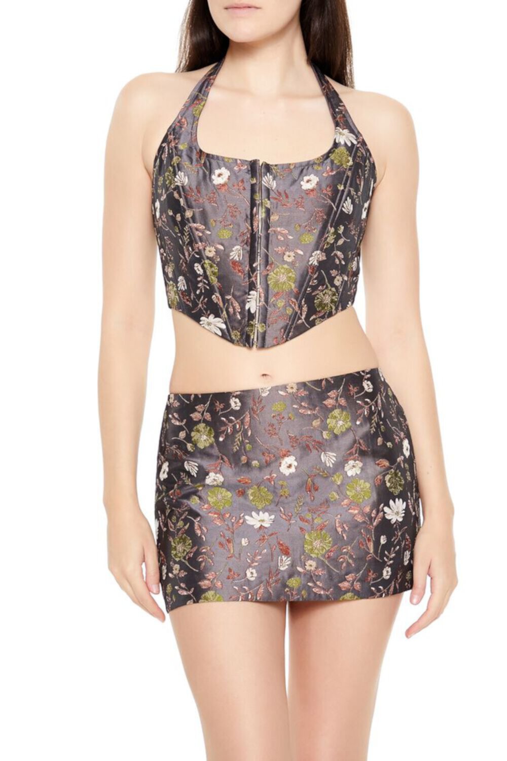 Женский Корсет FOREVER21 Jacquard Floral Halter FOREVER21