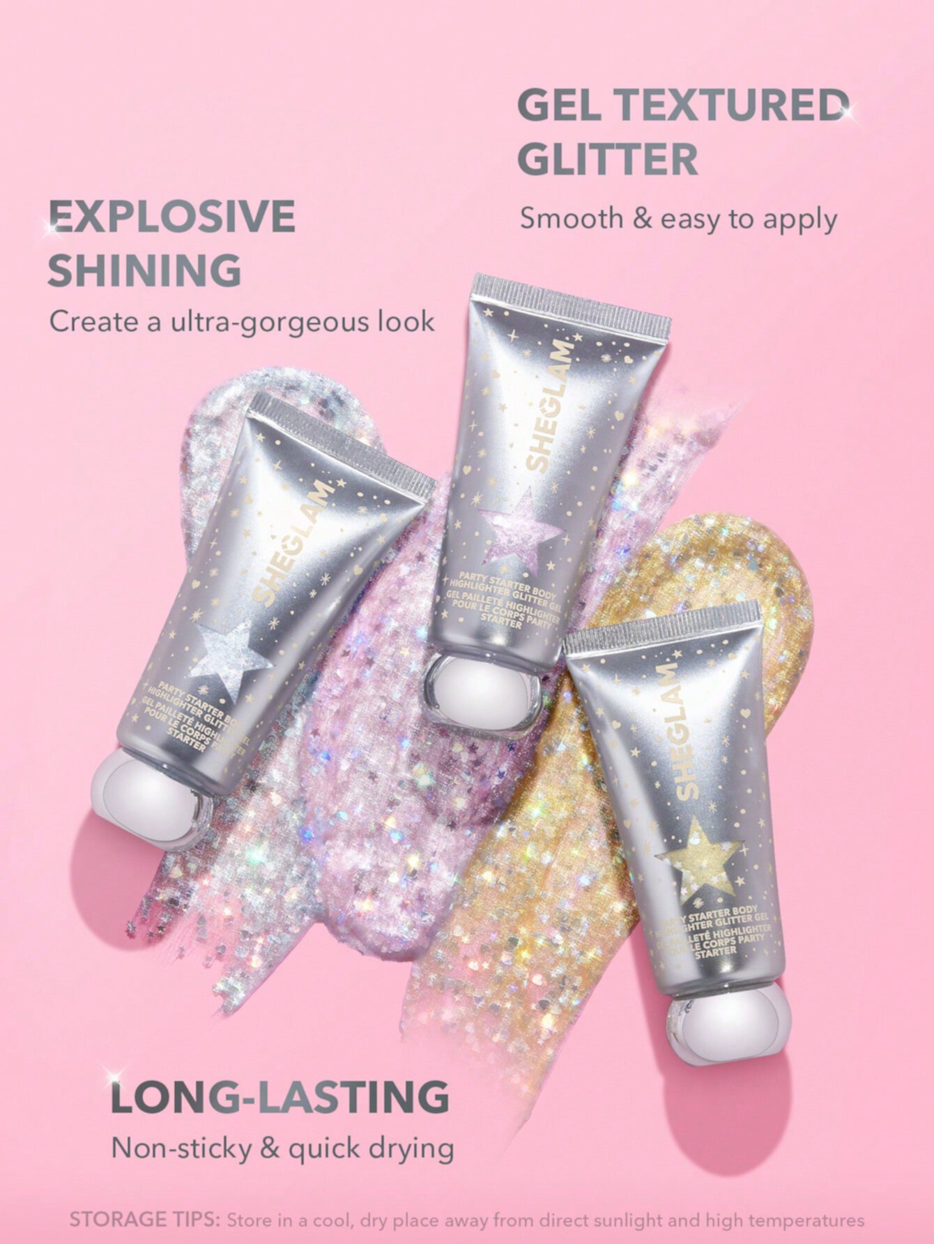 Party Starter Body Highlighter Glitter Gel-Feelin' Extra SHEGLAM