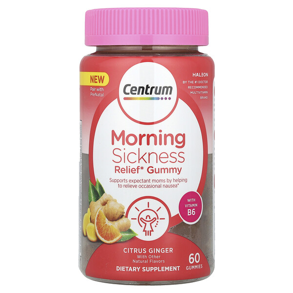 Morning Sickness Relief Gummy, Citrus Ginger, 60 Gummies (Жевательные конфеты) Centrum