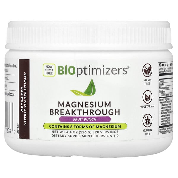 Magnesium Breakthrough, Fruit Punch, 4.4 oz (Унции) (126 g) BIOptimizers