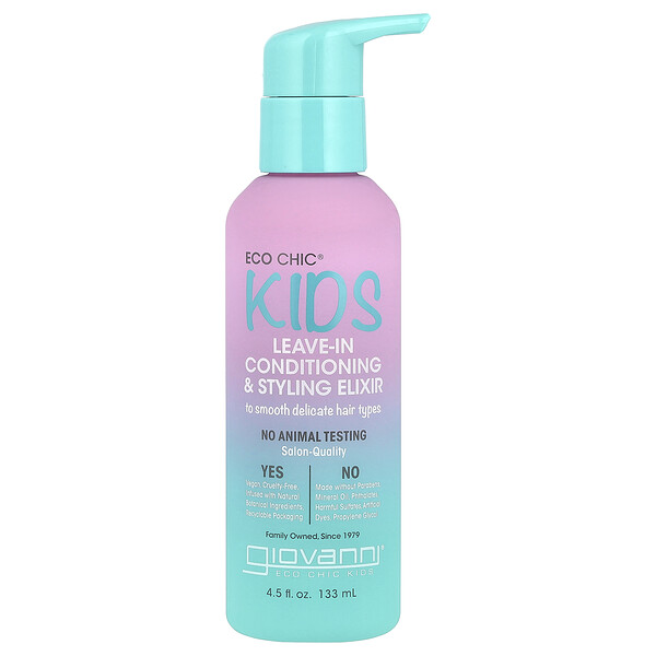 Eco Chic® Kids, Leave-In Conditioning & Styling Elixir, 4.5 fl oz (133 ml) Giovanni