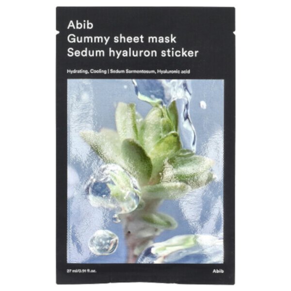 Gummy Sheet Beauty Mask, Sedum Hyaluron Sticker, 0.91 fl oz (27 ml) Abib