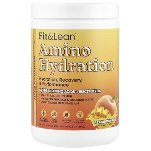 Amino Hydration, Peach Mango, 12.3 oz (Унции) (350 g) Fit & Lean