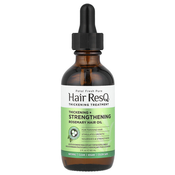 Hair ResQ®, Rosemary Hair Oil, Thickening + Strengthening, 2 fl oz (60 ml) Petal Fresh